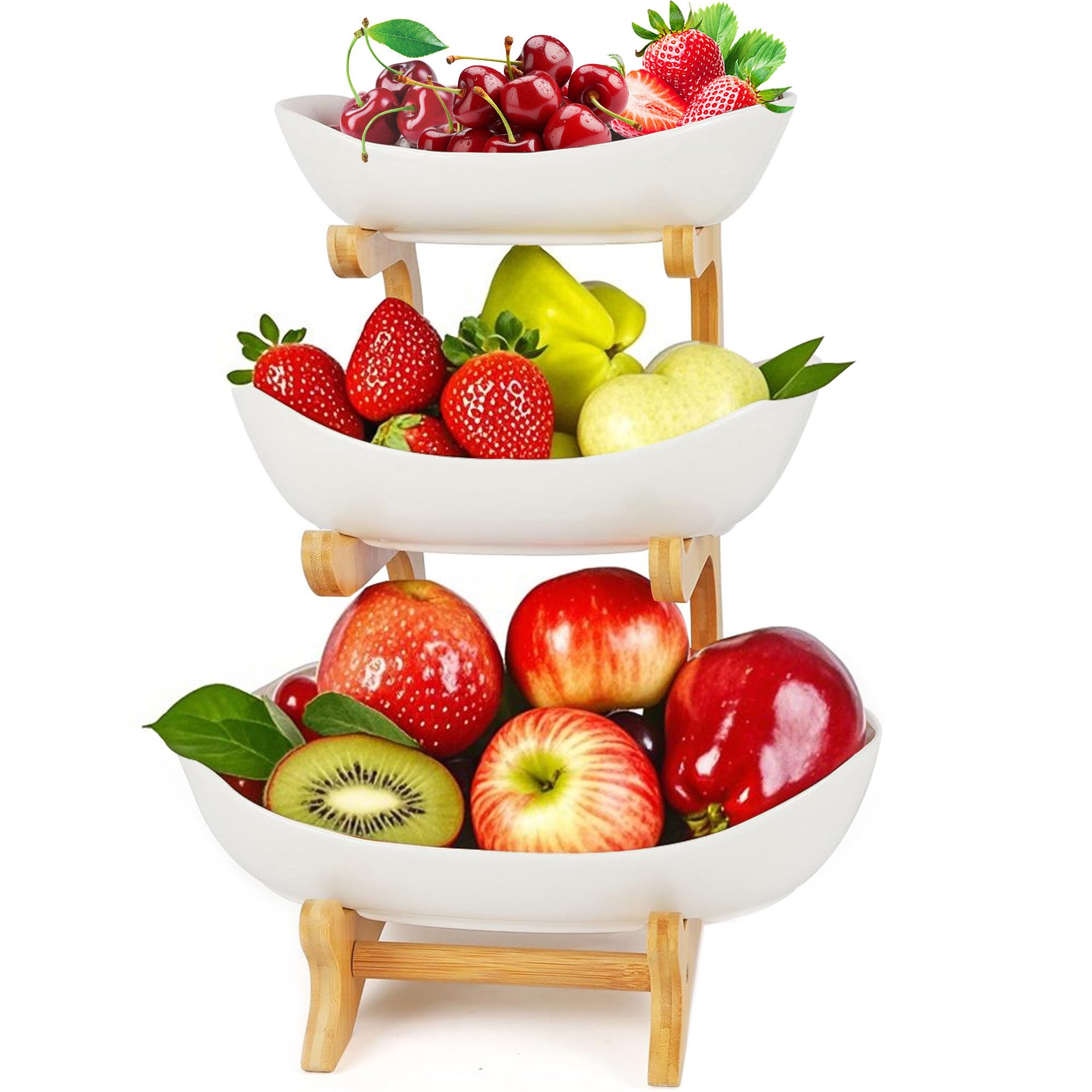 Obstschale Obstkorb Etagere 3 Etagen,Obst Etagere, Fruchtkuchen Stehen