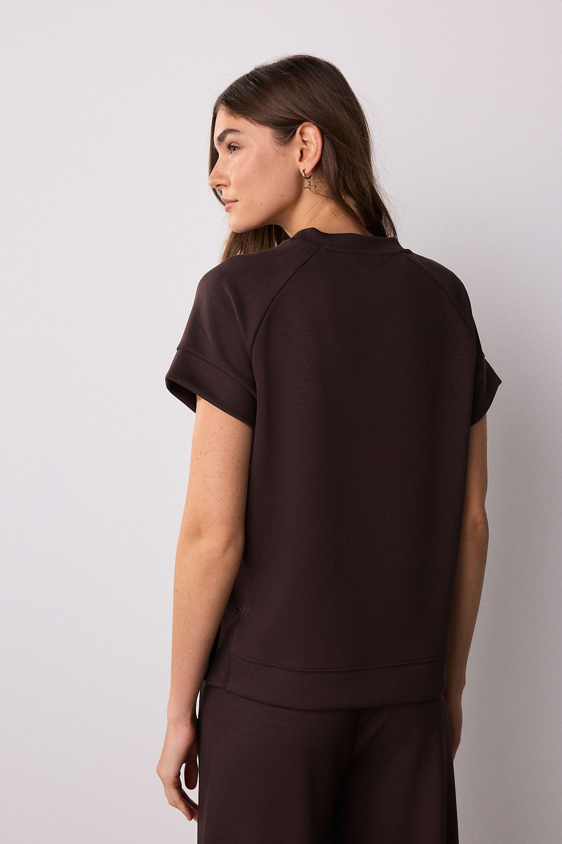 Next Kurzarmshirt Premium Fließendes Oberteil mit Flügelärmeln (1-tlg) günstig online kaufen