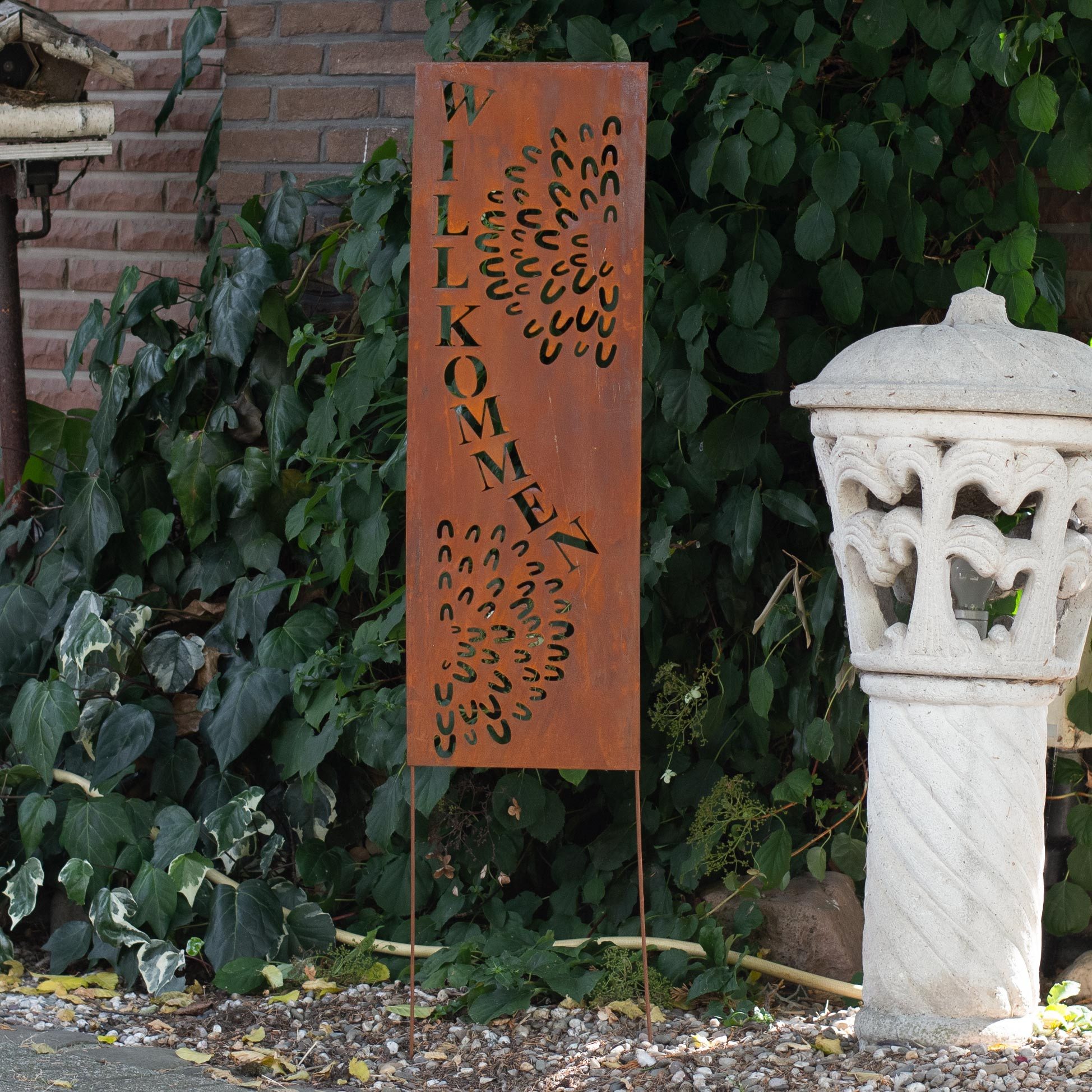 UNUS GARDEN Gartenstecker Roststecker Schild Willkommen (1-St)