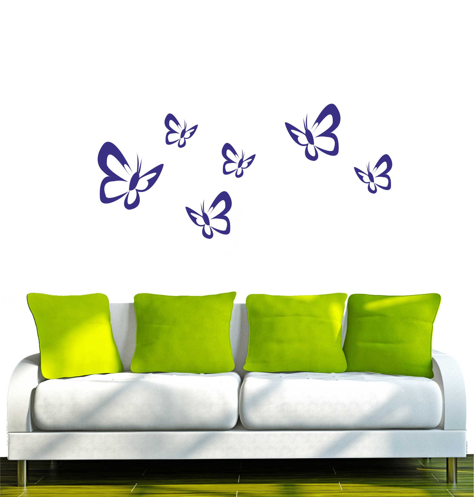 INDIGOS UG Wandtattoo Wandtattoo - Wandaufkleber - w184 Schmetterlinge Wandaufkleber