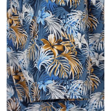 CASAMODA Kurzarmhemd Große Größen Kurzarmhemd florales Muster blau-beige CasaModa