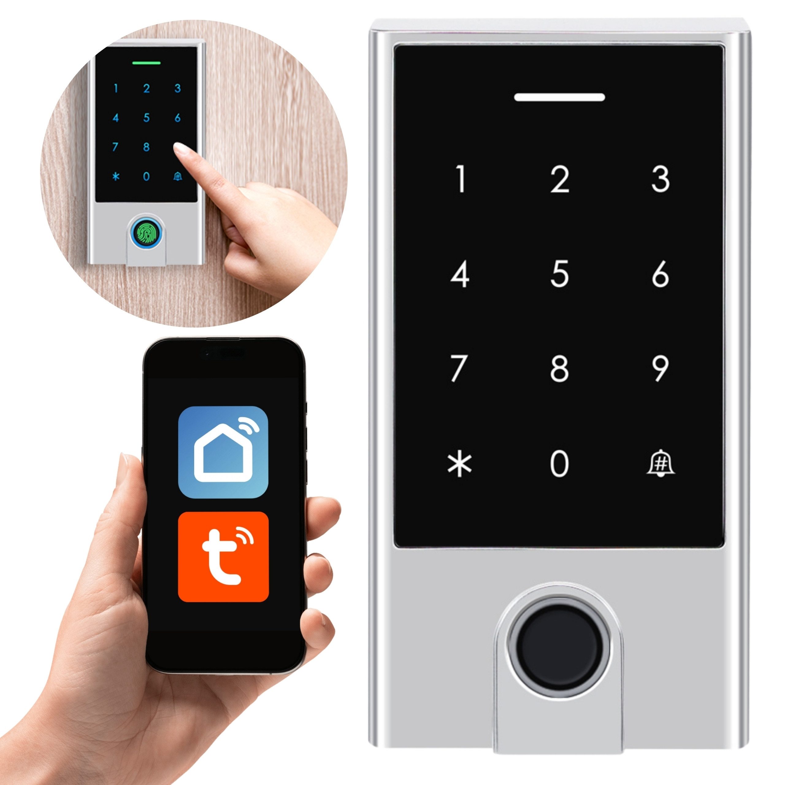 Sarcia.eu Türschlossantrieb Elektronisches Fingerabdruck Smart Schloss, Smart Lock, Touch Tastatur
