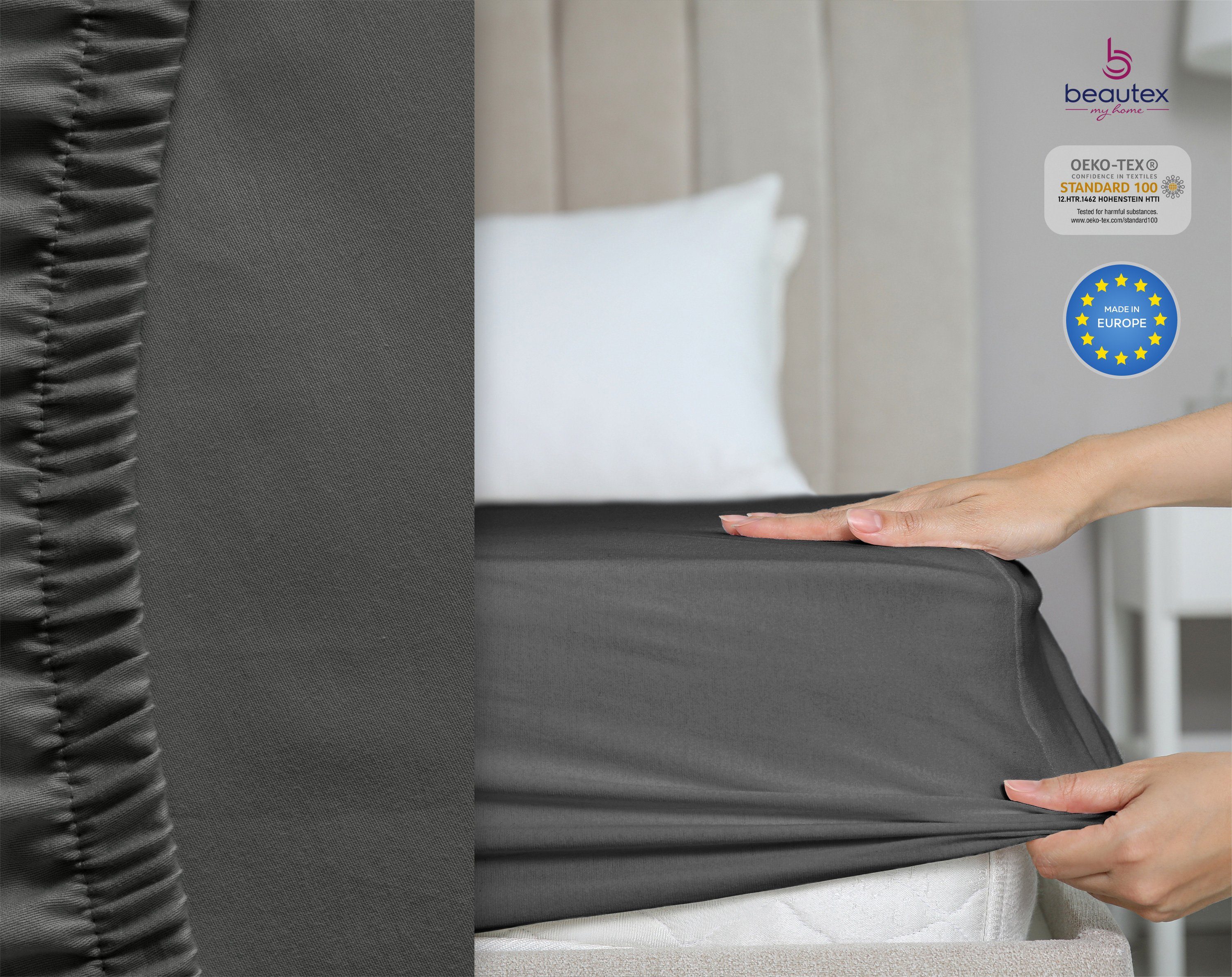 Beautex Spannbettlaken Spannbetttuch Bettlaken aus gekämmter günstig online kaufen