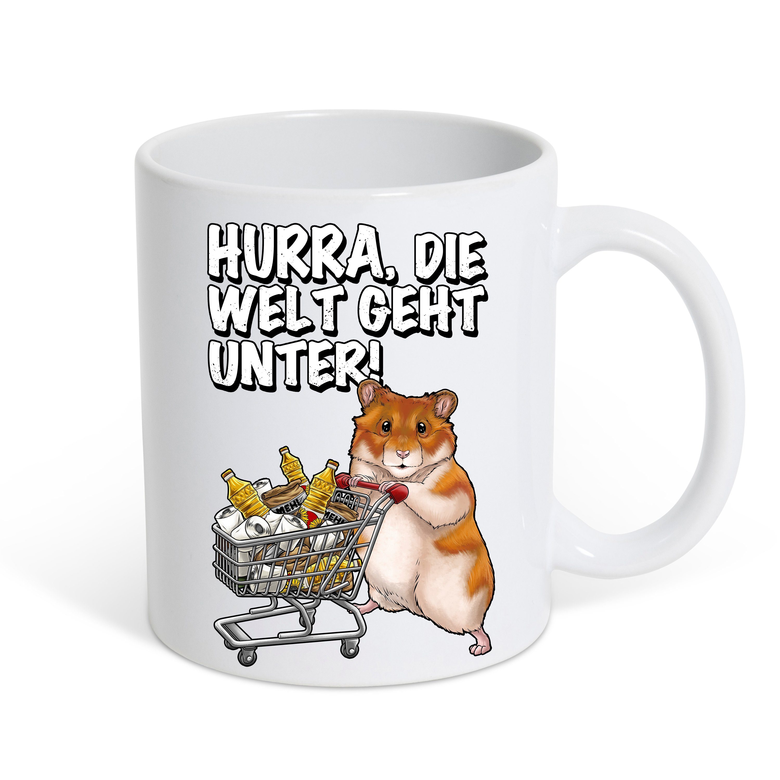 lustigem Tasse Youth Unter Kaffeetasse Die Geschenk Designz Print Weiß süßem Fun mit Hurra, Hamster Welt Print Keramik, Geht Spruch, mit