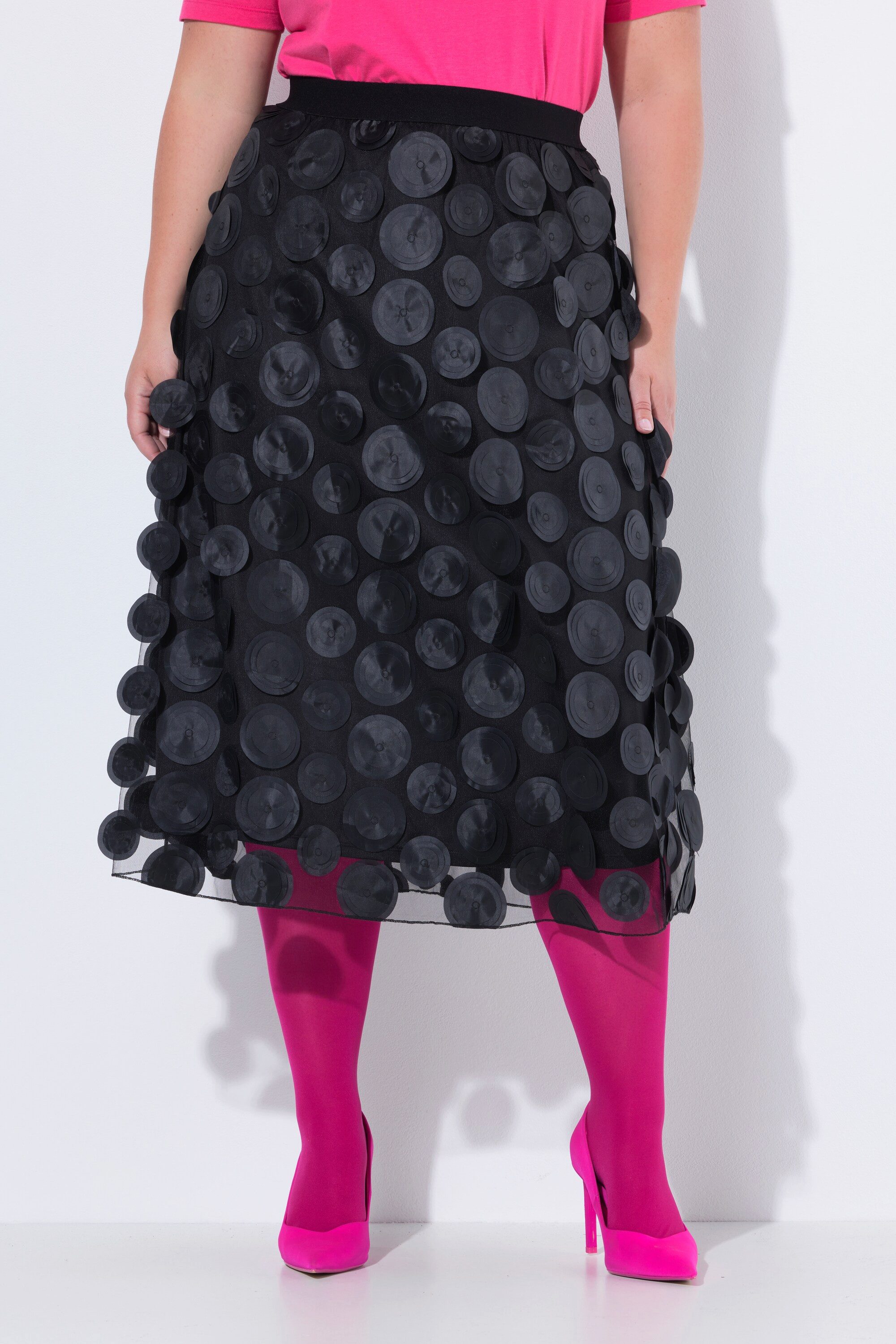 MIAMODA Jerseyrock Midirock A-Linie 3D-Applikationen blickdicht günstig online kaufen