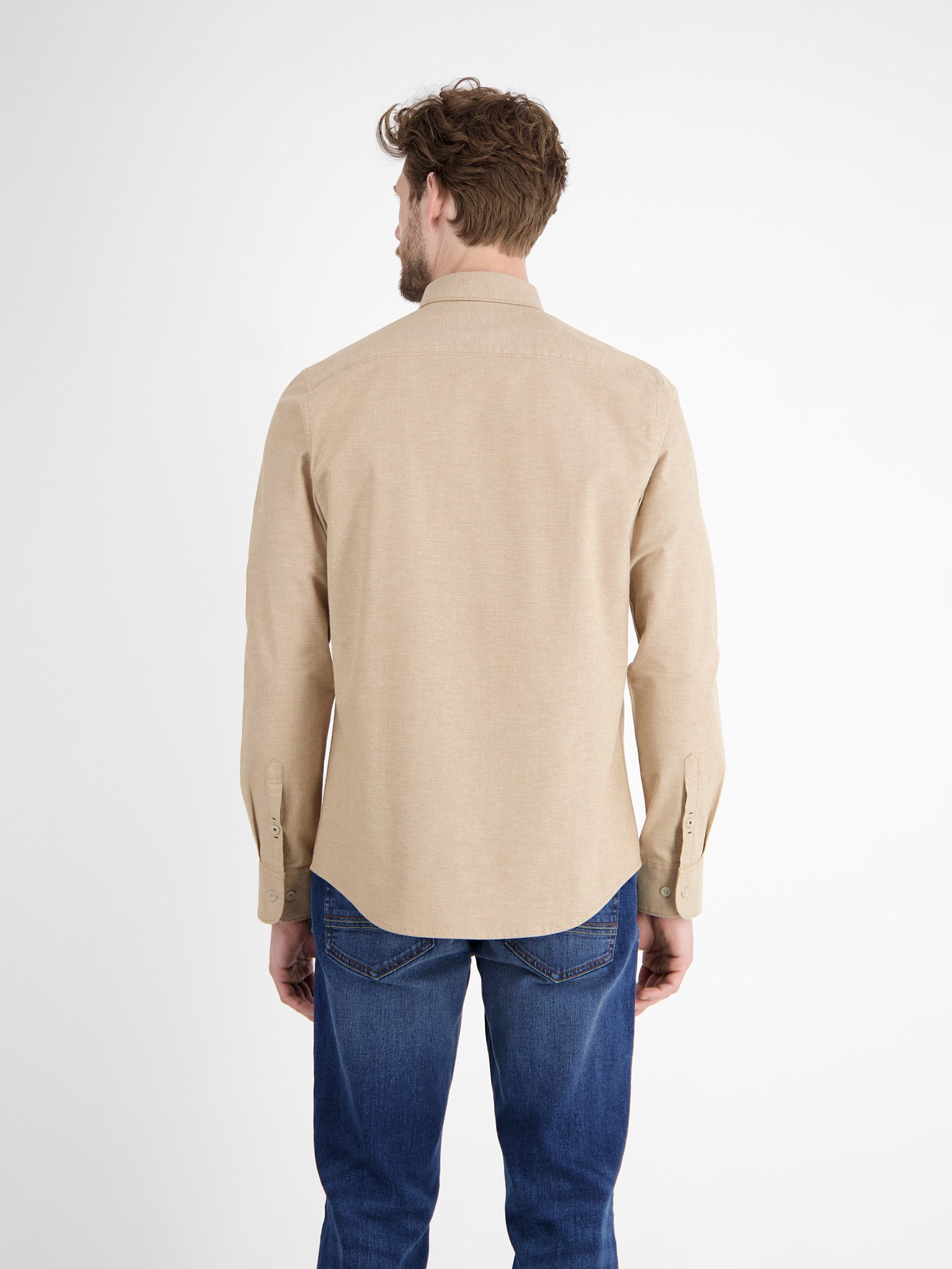 LERROS Langarmhemd Oxford Solid mit Button-Down-Kragen
