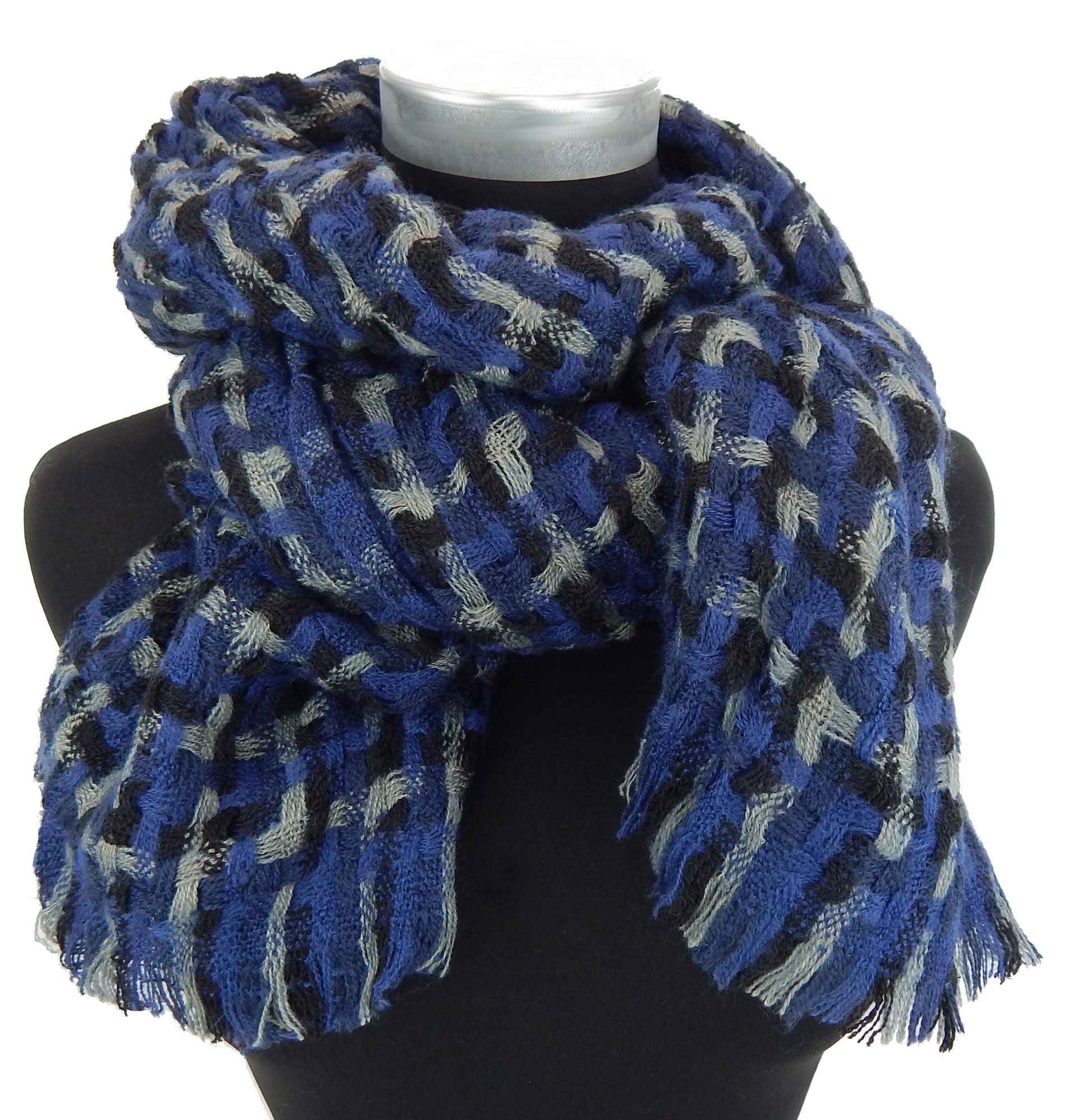 Ella Jonte Modeschal, weicher Herbst- Winterschal blau oder grau schwarz günstig online kaufen