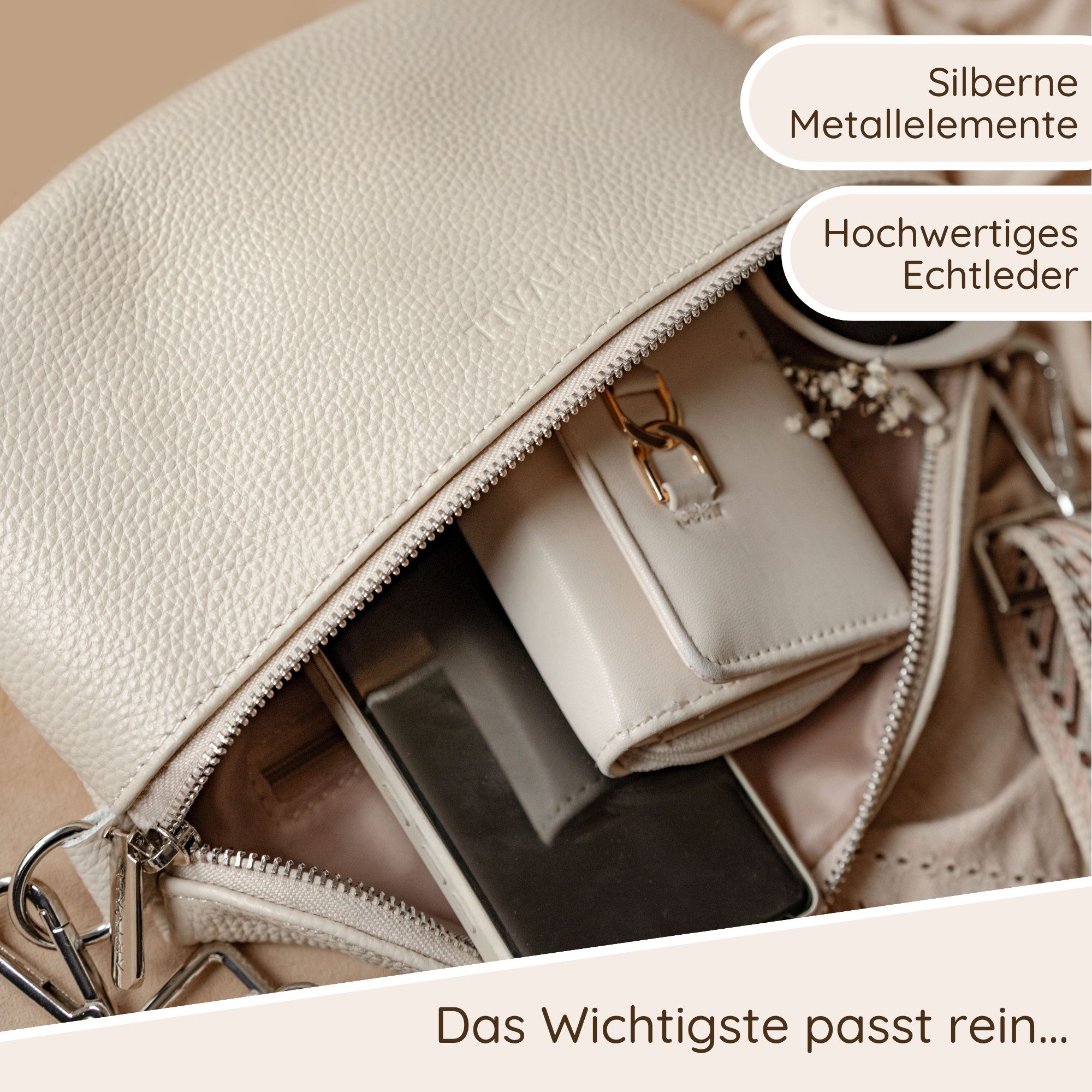 ARTVALL Umhängetasche Echtleder Handtasche Crossbody Bag (Tasche ohne Rieme günstig online kaufen