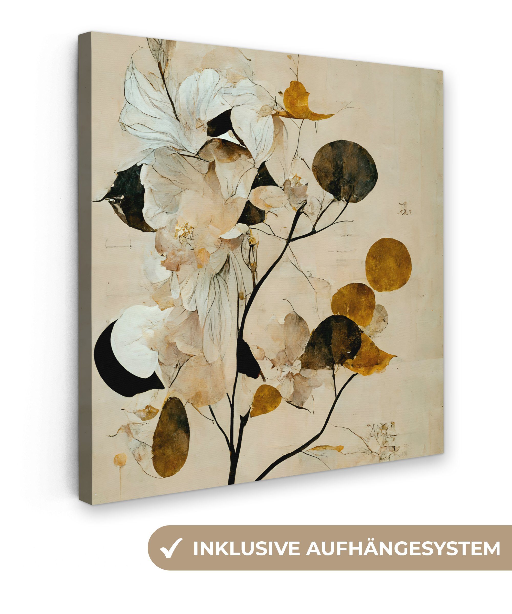 OneMillionCanvasses® Leinwandbild Blumen - Blätter - günstig online kaufen
