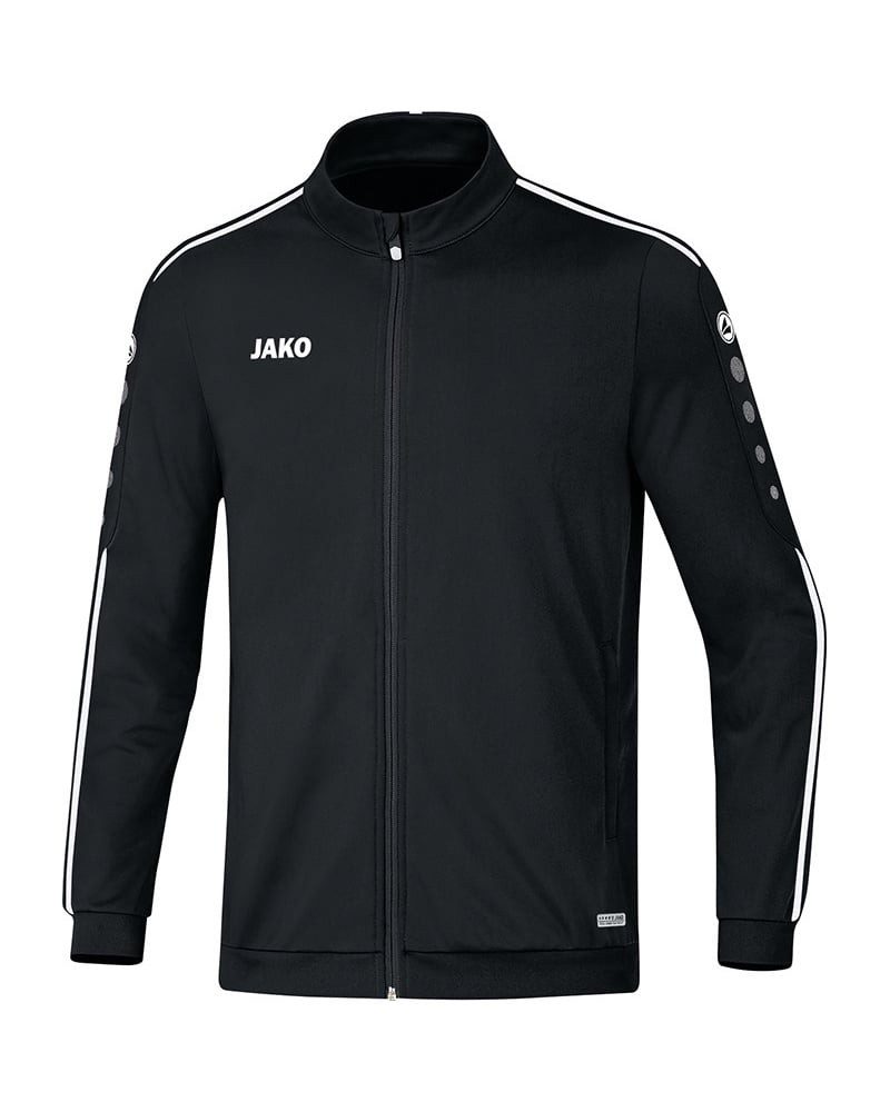 Jako Trainingsjacke Striker 2.0 (100% Shiny-Polyester-Tricot) schwarz/weiss Kinder