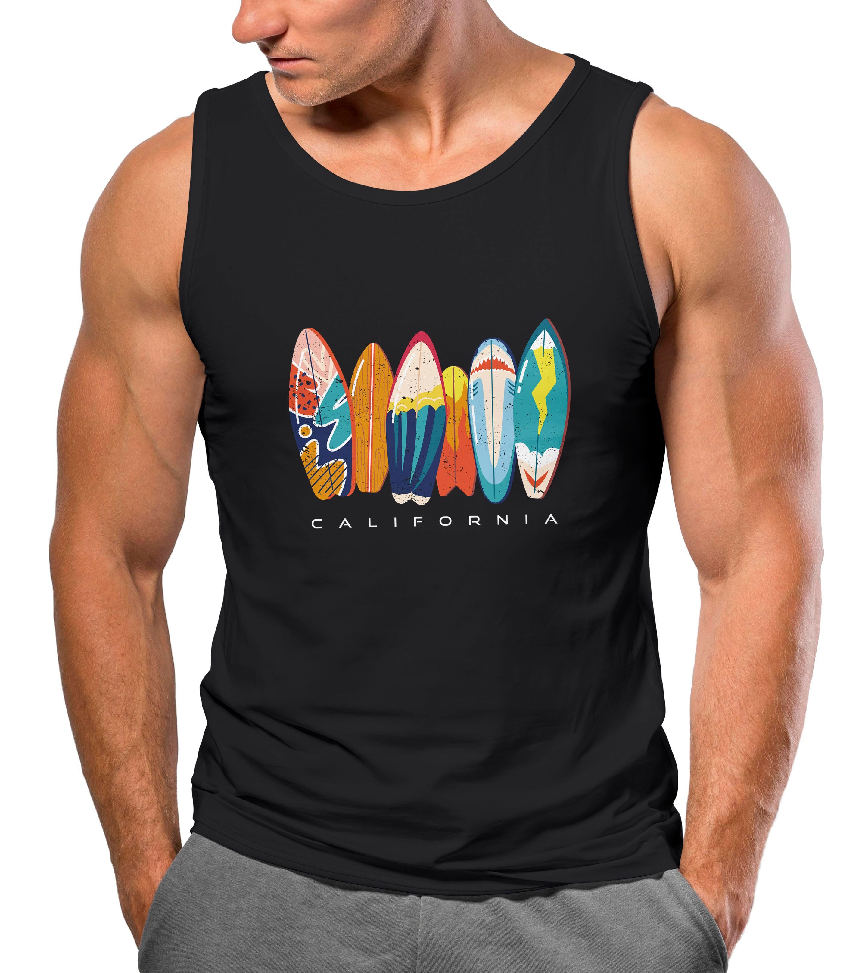 Neverless Tanktop Herren Tank-Top California Surfboards günstig online kaufen