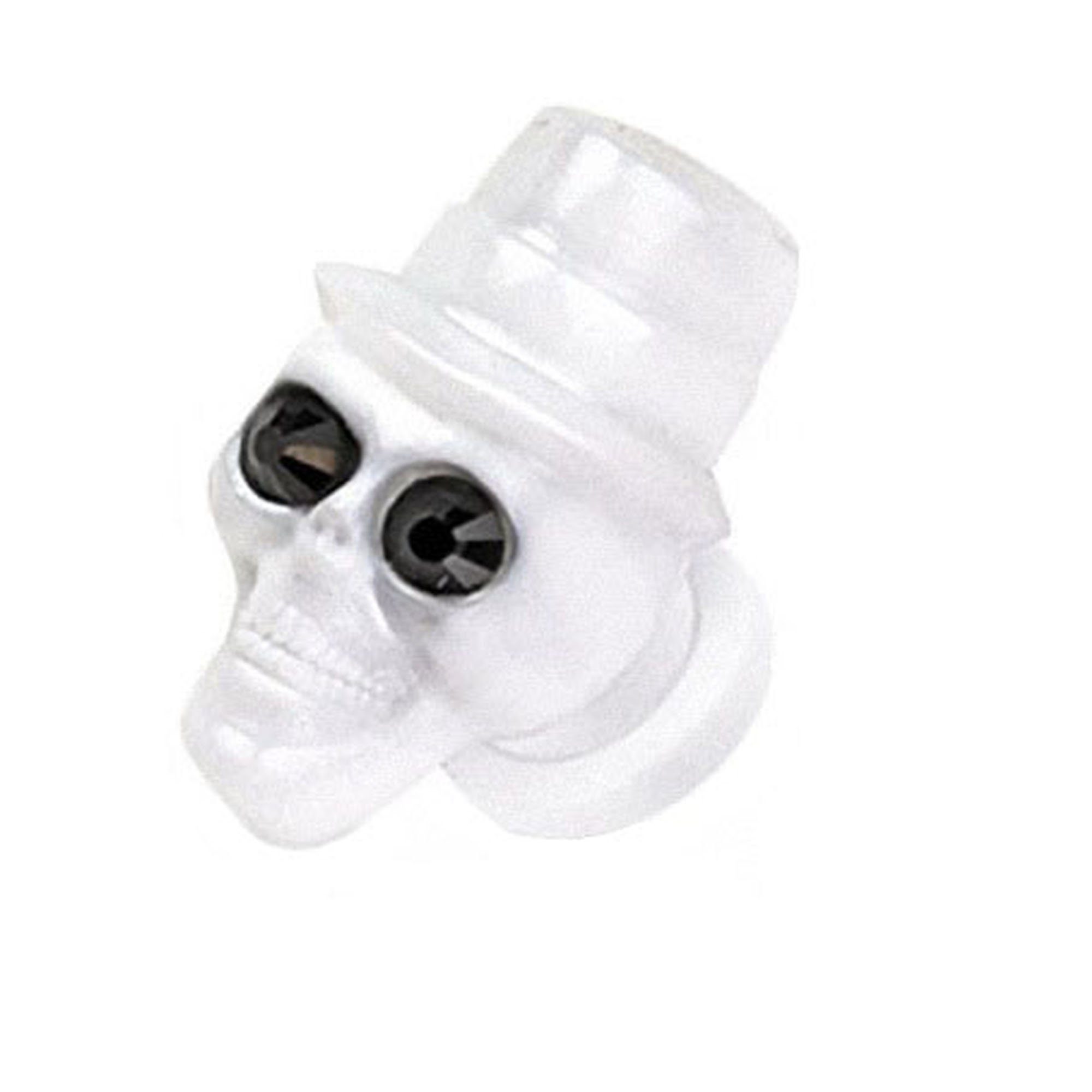 Taffstyle Plug Schraubverschluß Totenkopf Spieler mit Hut, Ohr Plug Flesh Tunnel Piercing Ohrpiercing Schraub Schraubverschluß Weiß