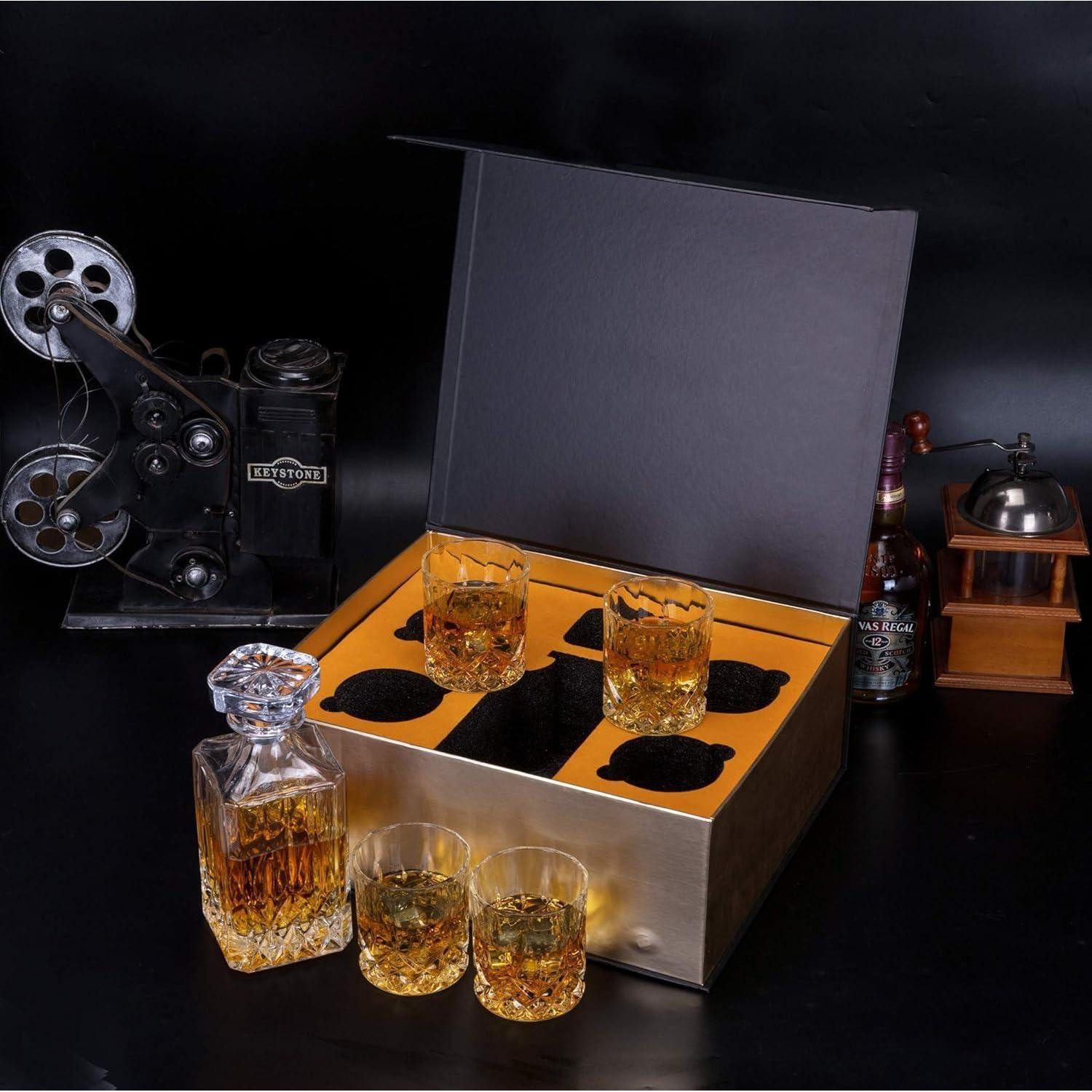 LuxusKollektion Gläser-Set Whiskey Gläser und Karaffe Set Kristall 750ml 5-teilig, Glas – Bild 2 von 5