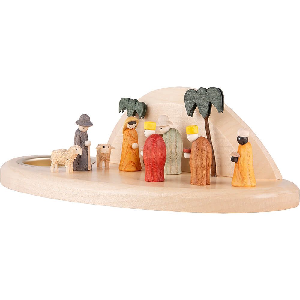 Seiffener Kunsthandwerk Theo Lorenz Schwibbogen Kerzenhalter Krippe Felsengrotte (6cm) von Theo Lorenz Kunsthandwerk