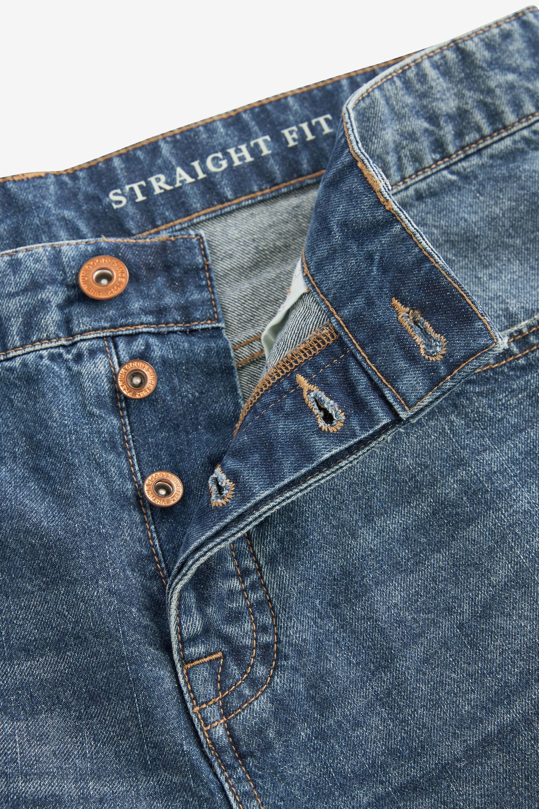 Next Straight-Jeans Authentische Straight Fit Jeans, 100 % Baumwolle (1-tlg)
