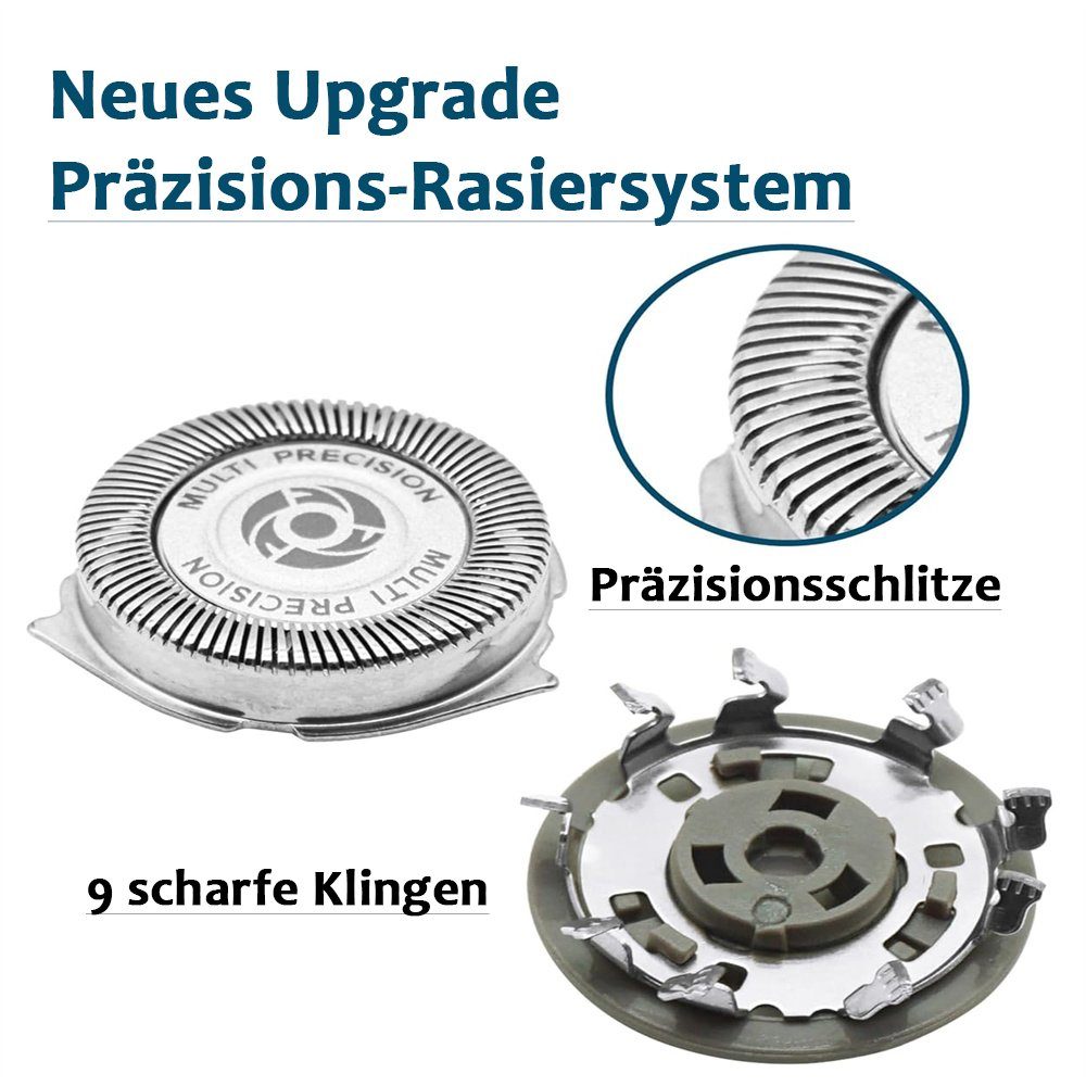 TUABUR Ersatzscherköpfe 6 Rasierer Philips Norelco für Ersatzköpfe 5000 Serie SH50