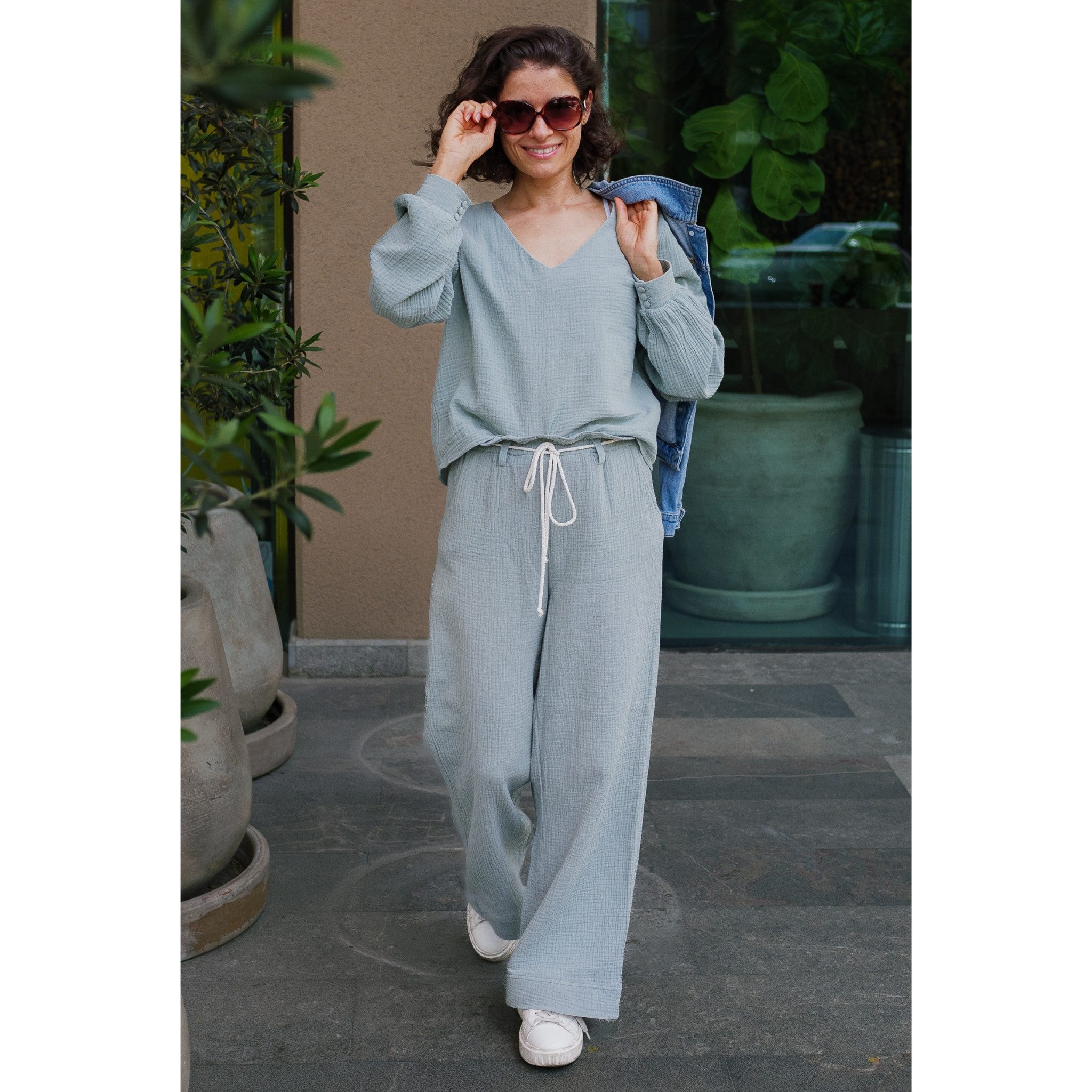 hutch&putch Stoffhose Musselin-Hose "Lea" Sommerhose Lang günstig online kaufen