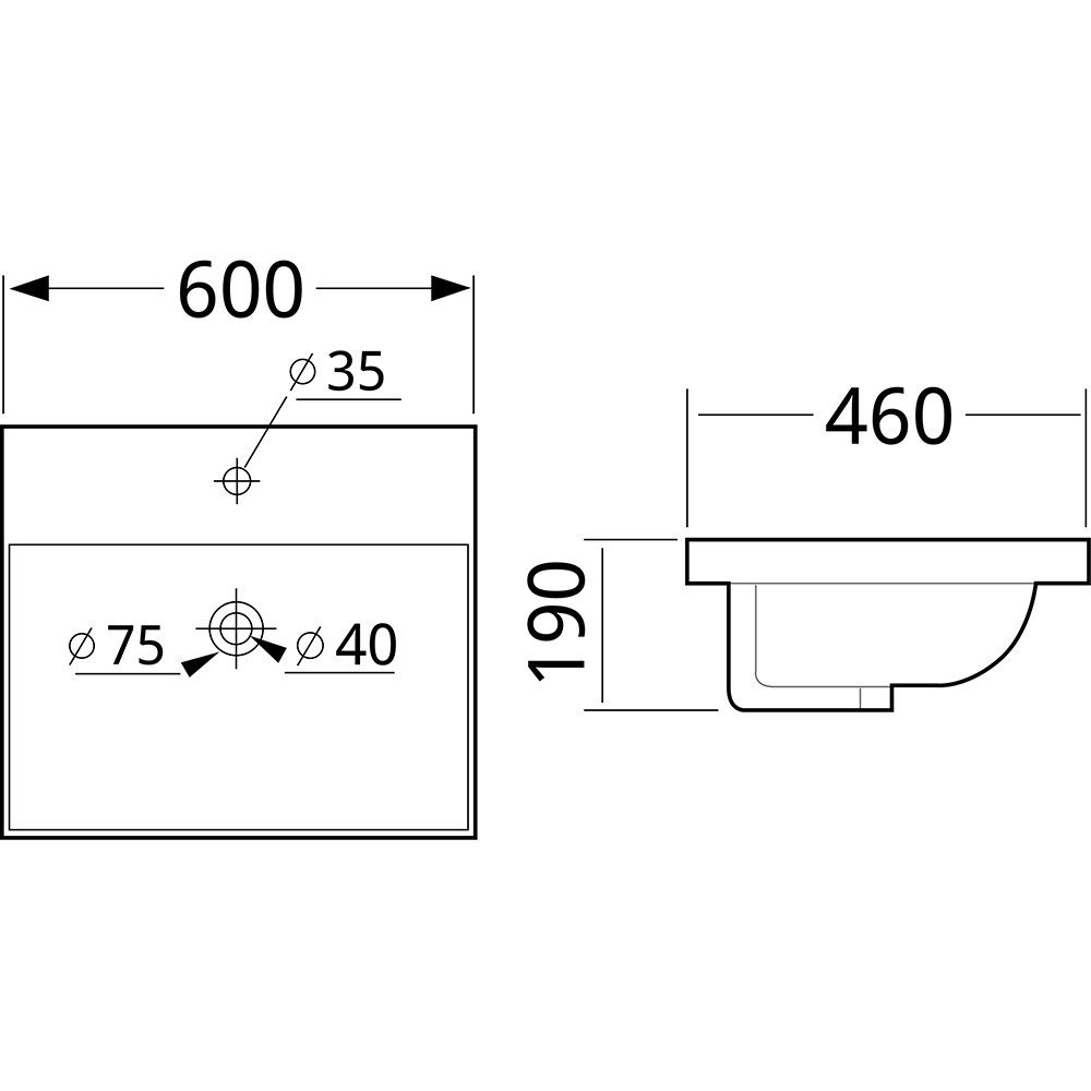 Lomadox FROME-02 freestanding washbasin, white high gloss, 60 cm, 3 drawers