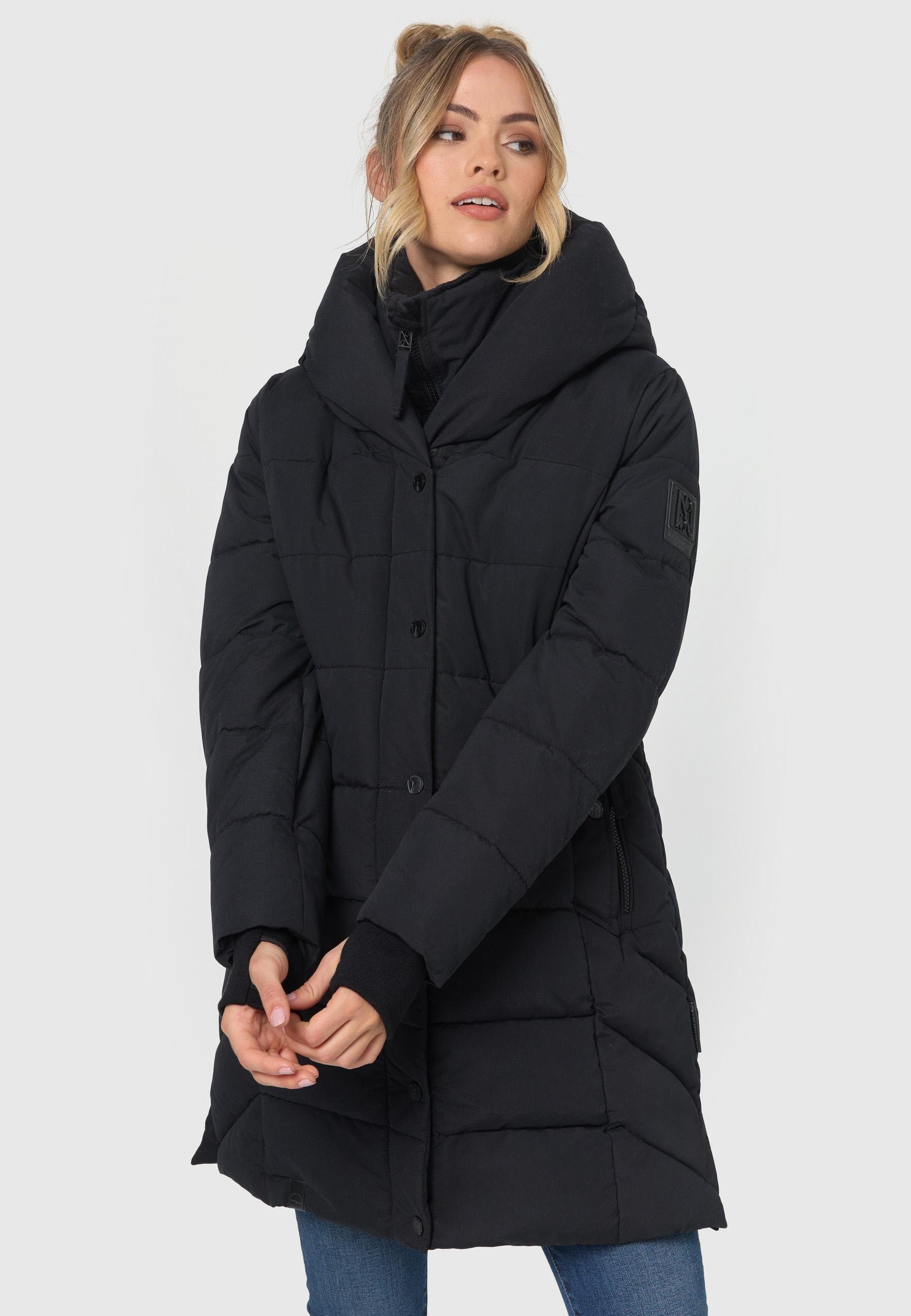 Navahoo Steppmantel Knutschilein Stylischer Damenmantel mit abnehmbarem Fleece-Kragen