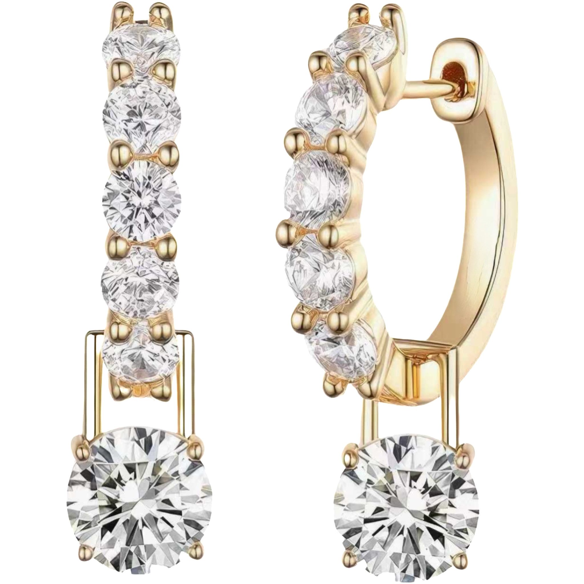 Jumpeak Paar Ohrhänger Diamantohrringe,ohrringe gold hängend,ohrringe herren,ohrringe damen, 0.5ct D vs1 liebes geschenk für sie,schulabschluss geschenk