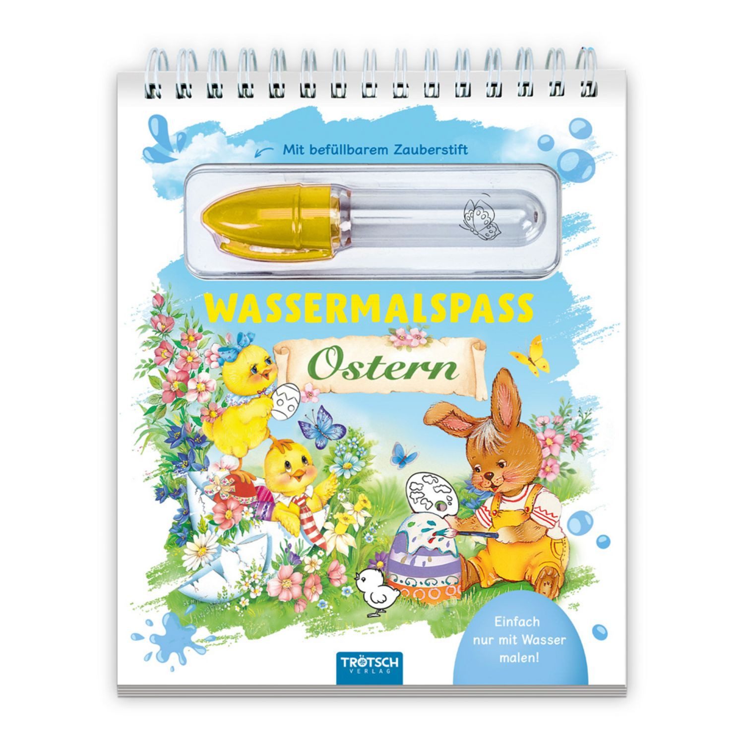 Trötsch Wassermalspaß mit Zauberstift Ostern Malblock mit nachfüllbare / diverse