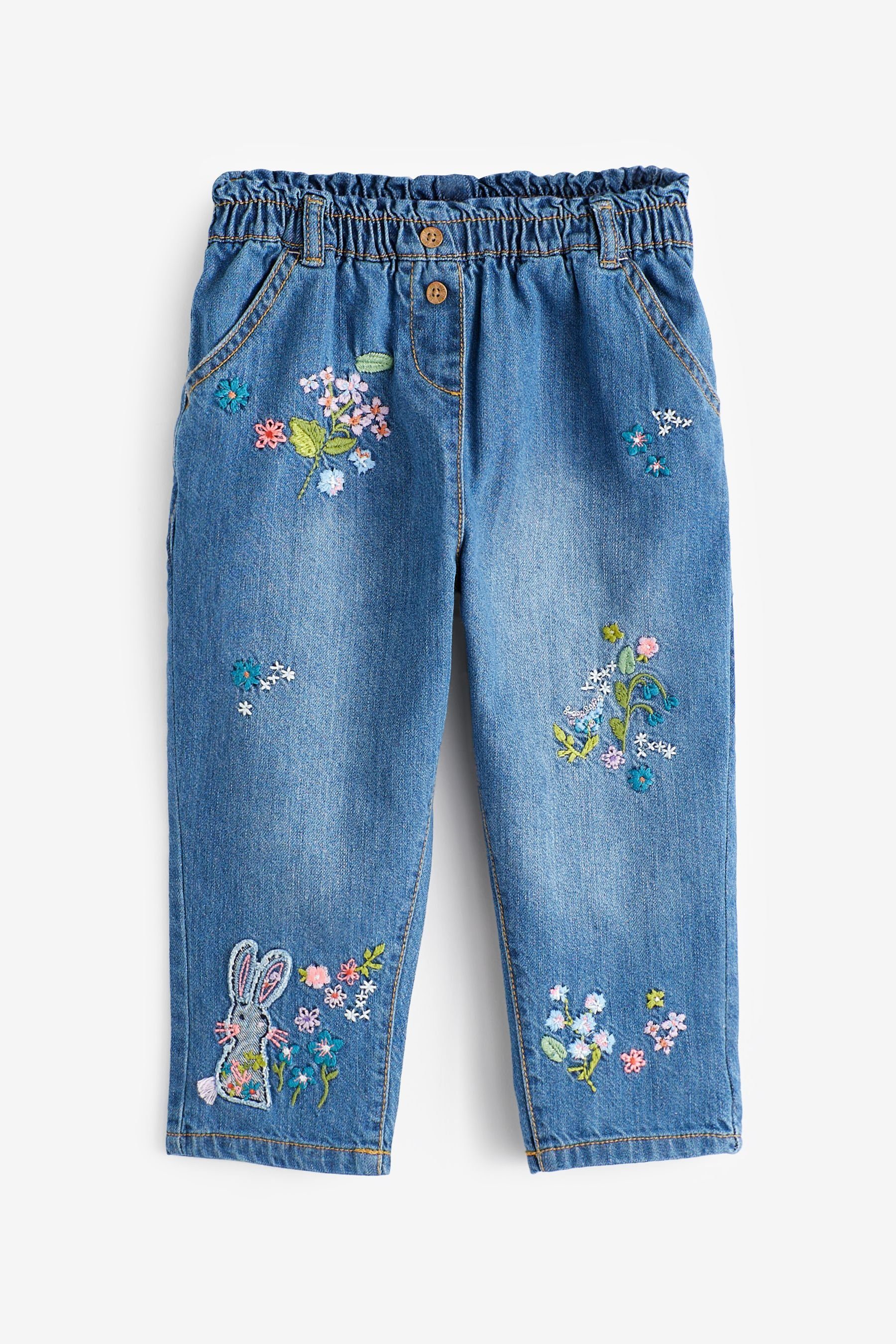 Japans größter Next Mom-Jeans Mom-Jeans mit Bärmotiv Blue Bunny (1-tlg)