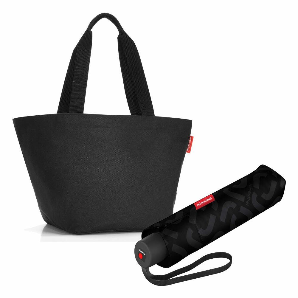REISENTHEL® Shopper shopper M Set Black (Set, 2-tlg), mit umbrella pocket  classic, Quadratischer Boden für festen Stand