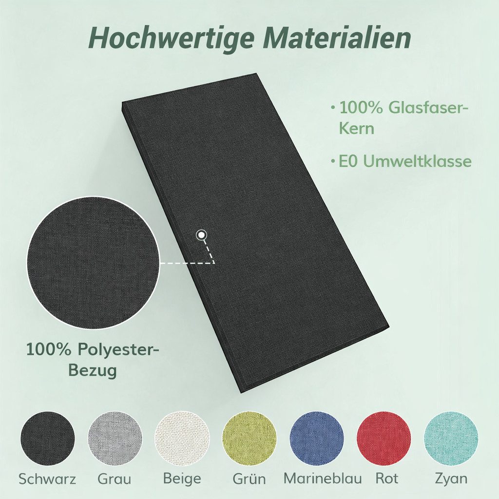 TONOR Wandpaneel Fiberglas Akustikpaneele 100x50x4 cm, Schallabsorber Wanddekoration., Schallreduzierende Wandverkleidung – Bild 3 von 5