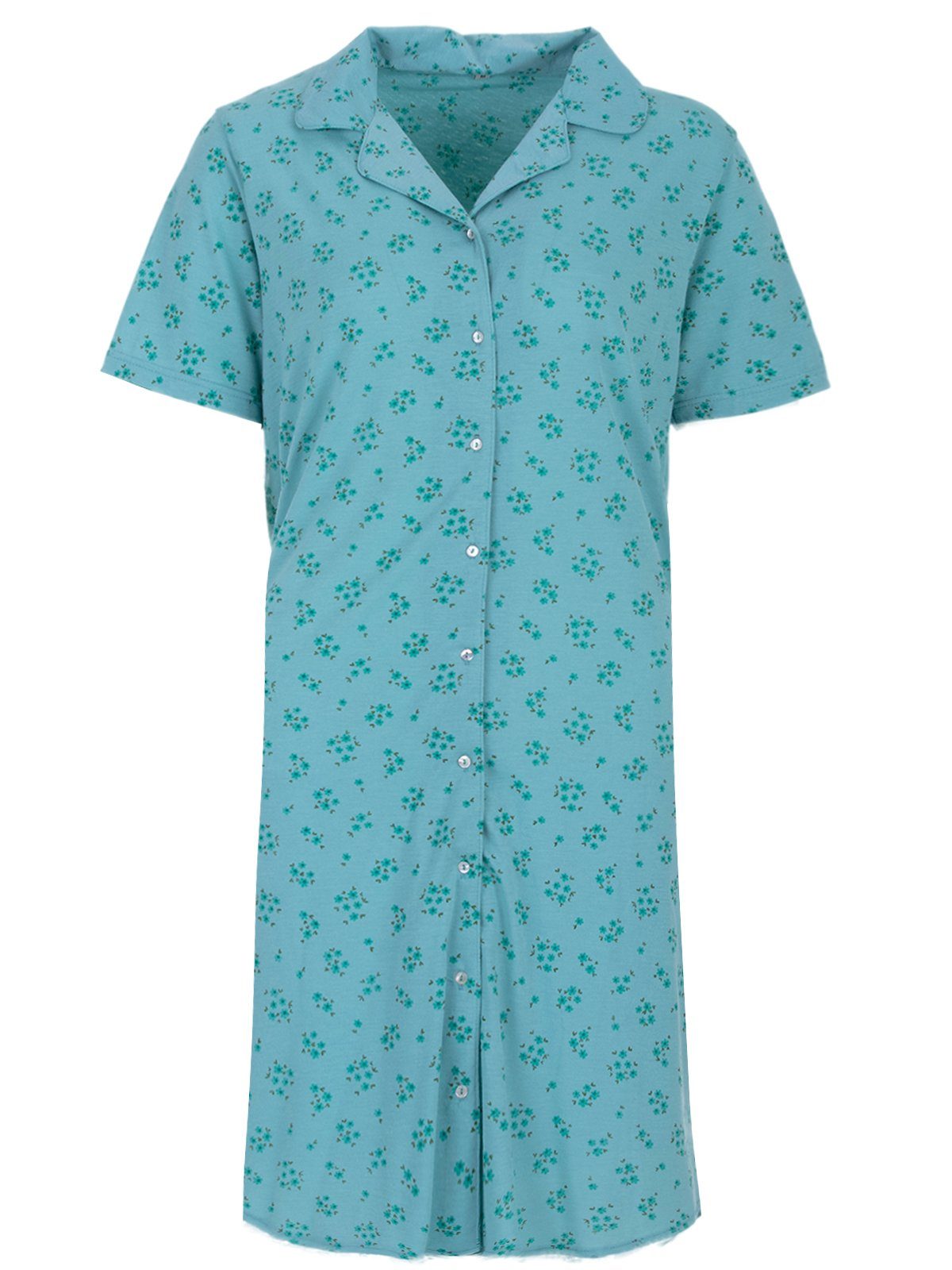 zeitlos Nachthemd Nachthemd Kurzarm - Blümchen Kragen günstig online kaufen