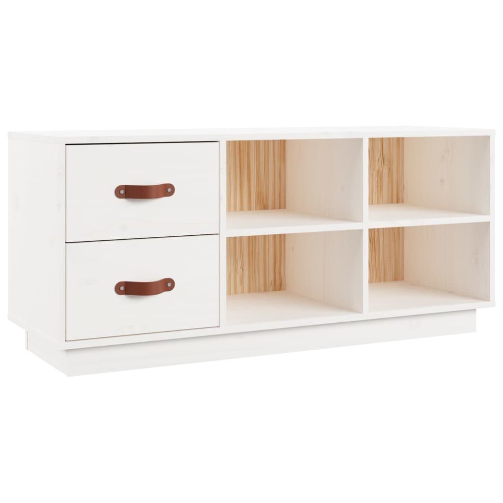 furnicato Schuhbank Weiß 100x34x45 cm Massivholz Kiefer (1-St)