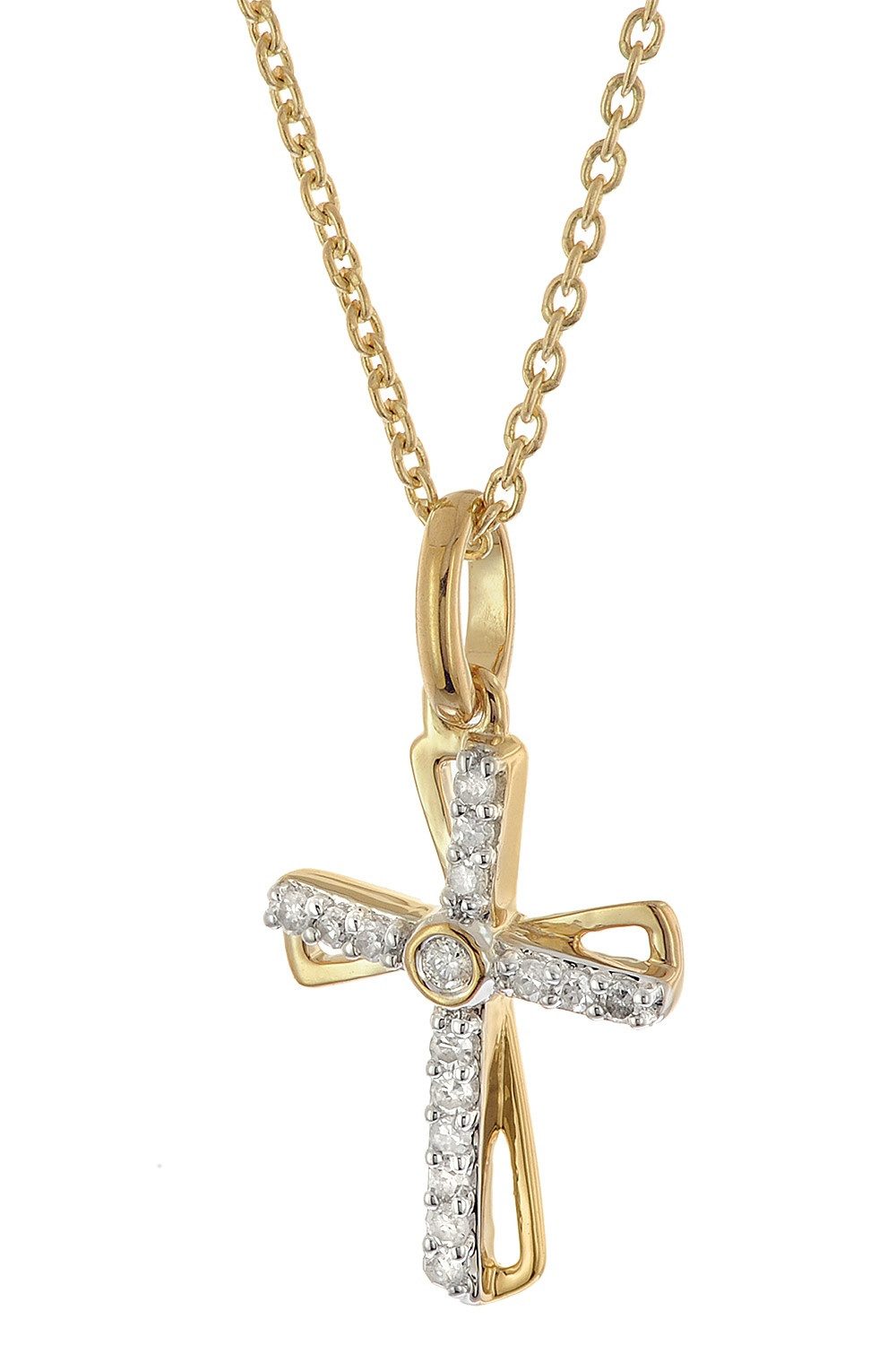 Glizz Kette mit Anhänger mit Diamant-Kreuz günstig online kaufen