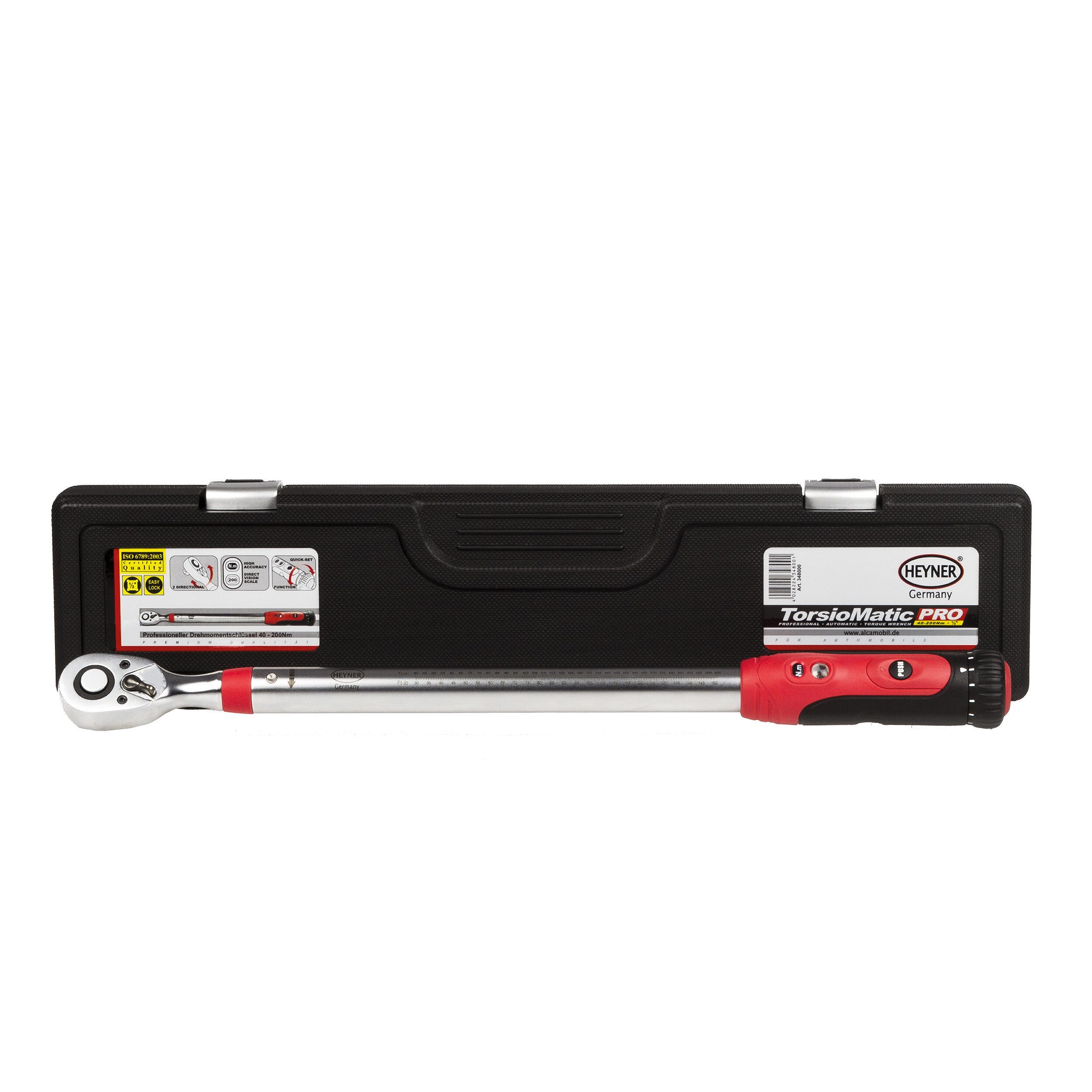 HEYNER Drehmomentschlüssel Drehmomentschlüssel mit Kalibrierungszertifikat 1/2 Zoll 40-200 Nm (1 St)