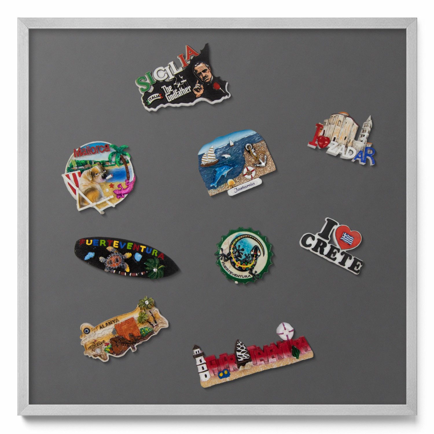 Tulup Magnettafel mit silbernem Rahmen, mit einfarbigem Hintergrund, für Wandmontage, Magnetisches Memoboard Dekorative für Erinnerungen