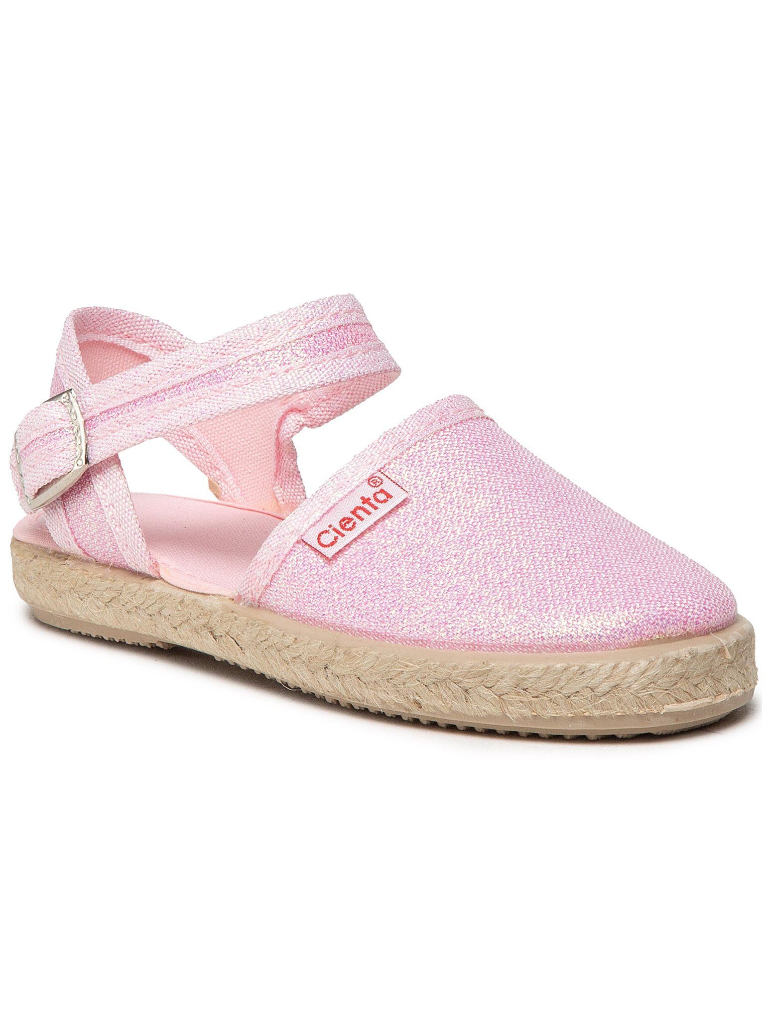 S.Oliver RED Label Espadrille Glitter Rosa Gr. 39 - Keilabsatz Mit Bast Umwickelt