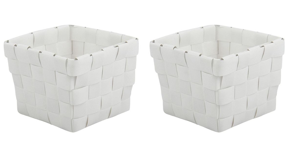 MSV Badaccessoire-Set MSV Körbchen PP 10x10x7,5 weiß 2er Set