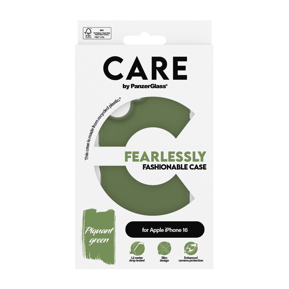 CARE by PanzerGlass Handyhülle Fearlessly Fashionable Case für Apple iPhone 16, Backcover, Schutzhülle, Handyschutzhülle, Case, Schutzcase, stoßfest