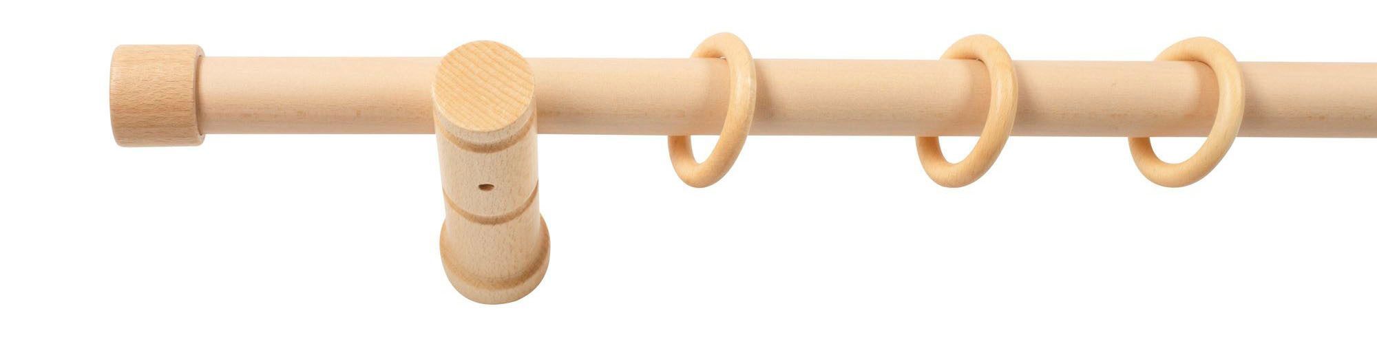 SN DECO GROUP Gardinenstange Cafiro, 1-läufig, Fixmaß, mit Bohren, verschraubt, Holzwerkstoff, 28 mm, Holz, verschiedene Längen und Farben, Komplettset