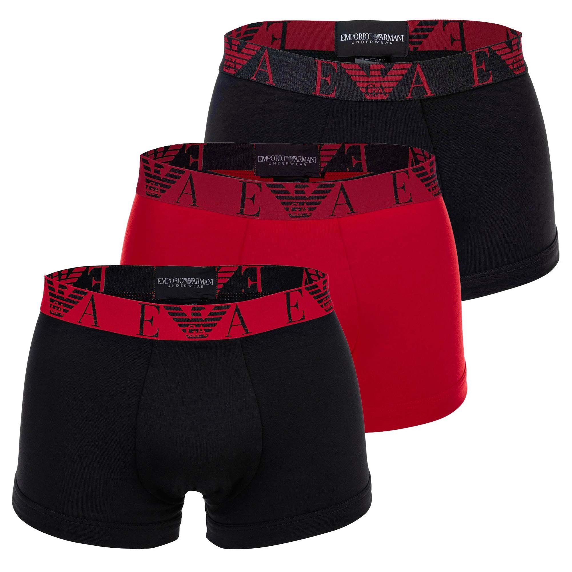 Emporio Armani Boxer Herren Boxershort 3er Pack Baumwolle BOLD MONOGRAM (Packung, 3er Pack)