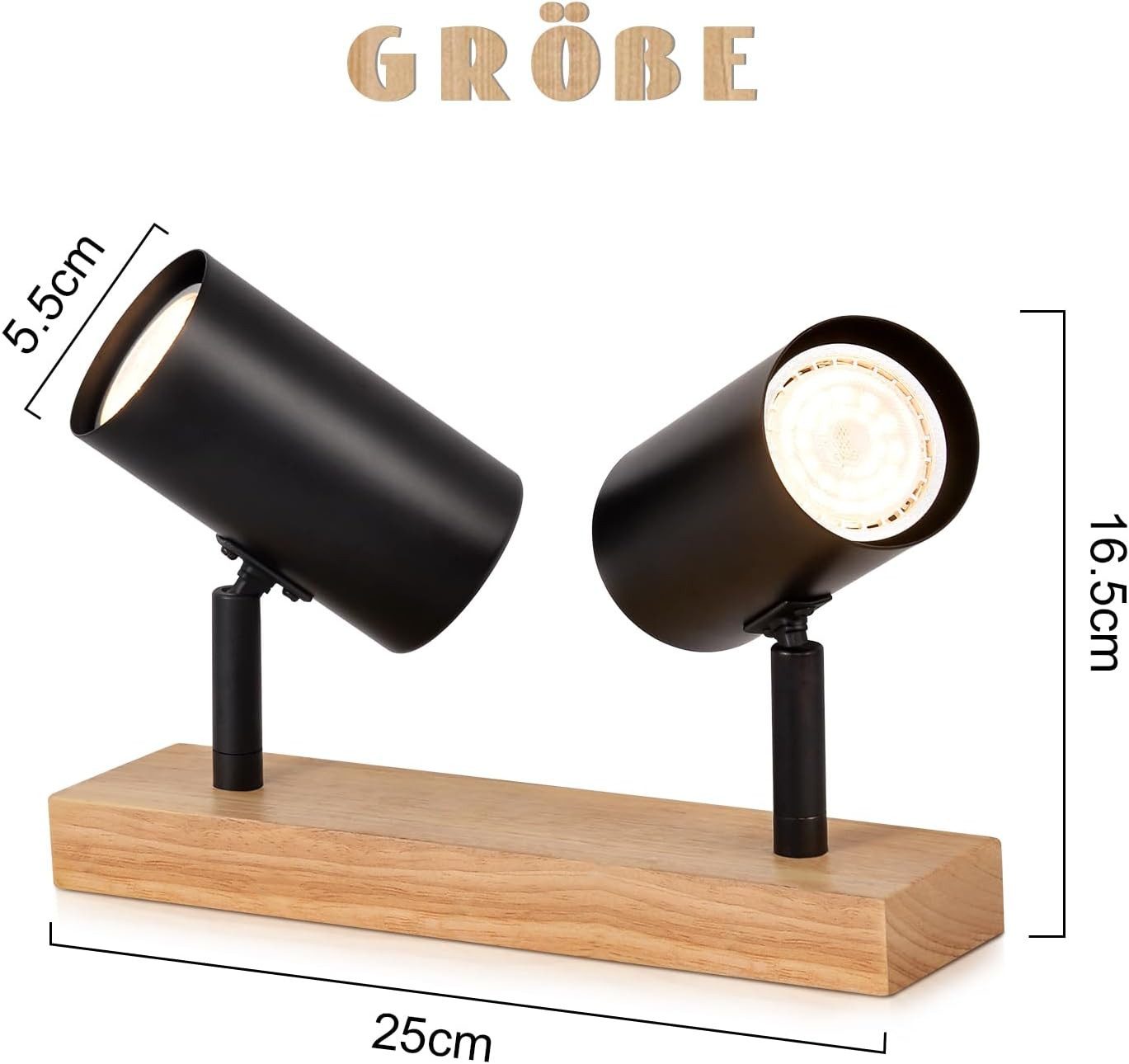 ZMH Deckenstrahler 1/2/3Flammig GU10- Modern Deckenlampe 330°Schwenkbar Whonzimmer, ohne Leuchtmittel