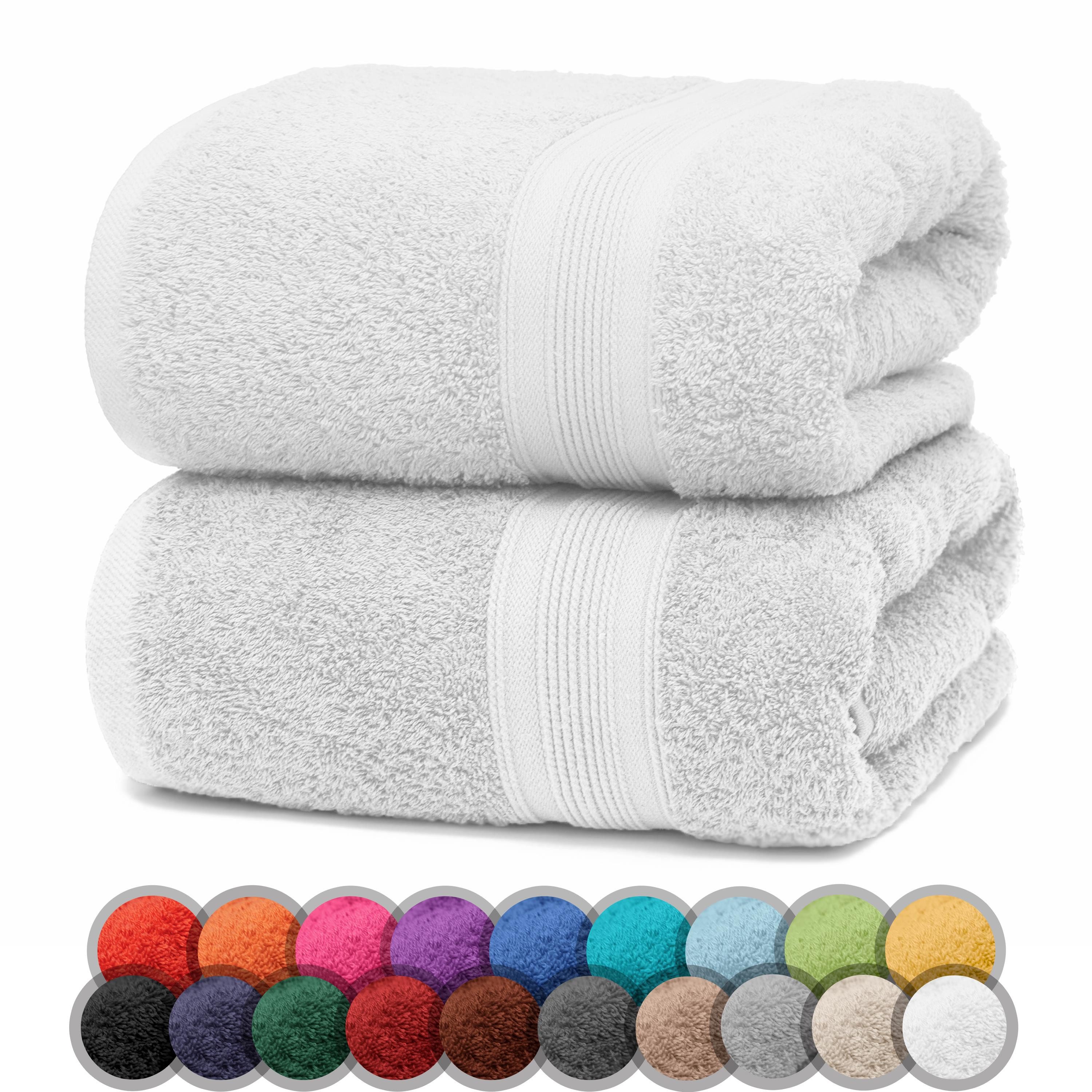 NatureMark Duschtücher 2er-Set Frottier Duschtücher 70x140cm, 100% Baumwolle (2-St), Premium Qualität, DUSCHTUCH, Dusch-Handtuch, 70x140cm, Weiß