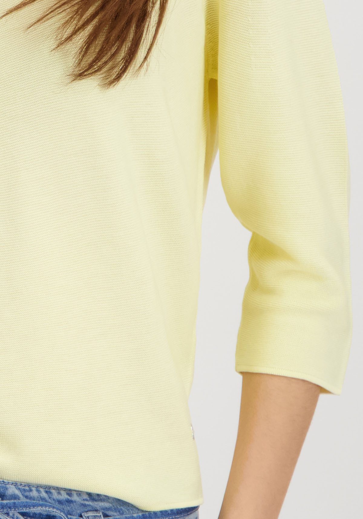 Monari Rundhalspullover mit Strukturmuster