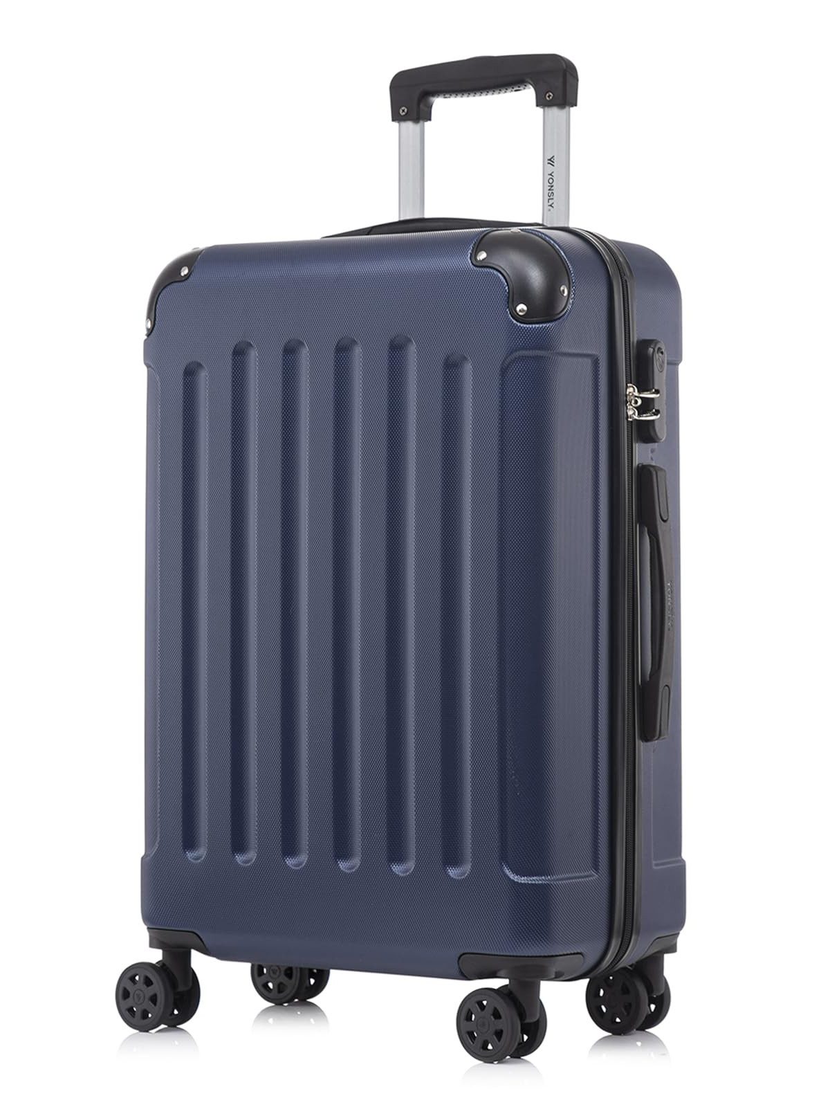 yonsly Hartschalen-Trolley Hartschalen-Koffer Trolley 360° Rollen, robuster Reisekoffer, 4 Rollen, mit Zahlenschloss, für Business und Urlaub 46/55/66/76 cm