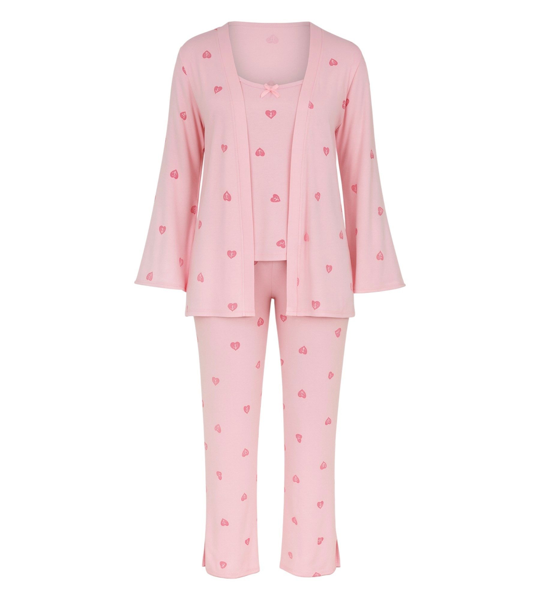 fashionshowcase Pyjama Damen 3-teiliges Set - Hausanzug mit Top, Hose & Mor günstig online kaufen