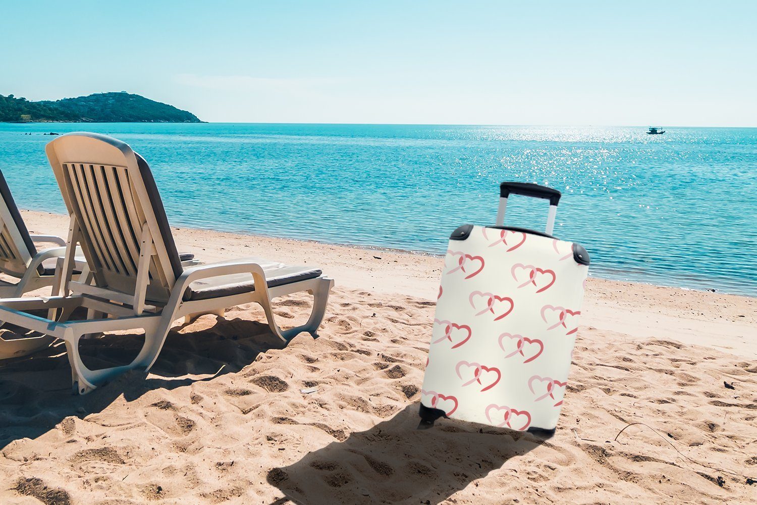 mit Reisekoffer Rollen, für Muster, Liebe Valentinsgeschenk Trolley, - MuchoWow Handgepäck Reisetasche - Ferien, rollen, Handgepäckkoffer 4