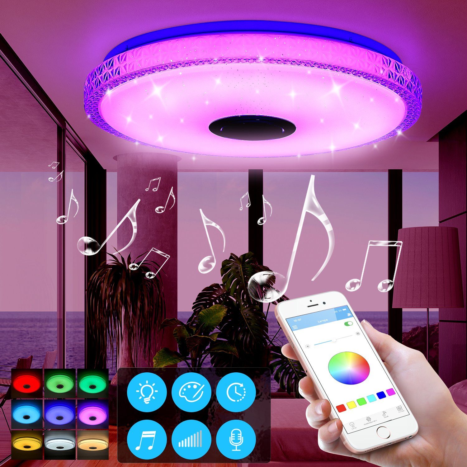 oyajia LED Deckenleuchte 60W Kristall LED günstig online kaufen