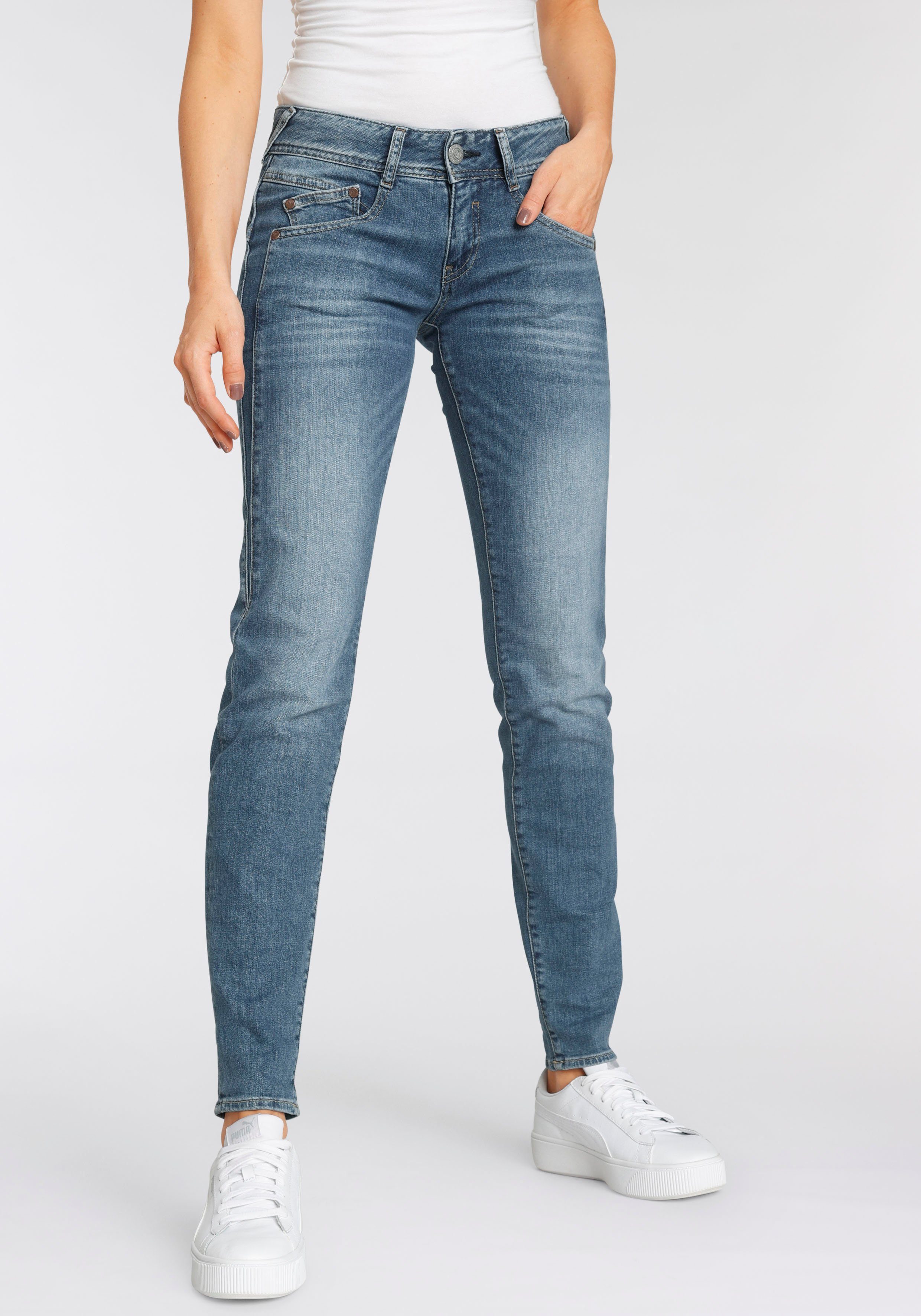 Herrlicher Slim-fit-Jeans »GINA SLIM POWERSTRETCH« mit seitlichem  Keileinsatz online kaufen | OTTO