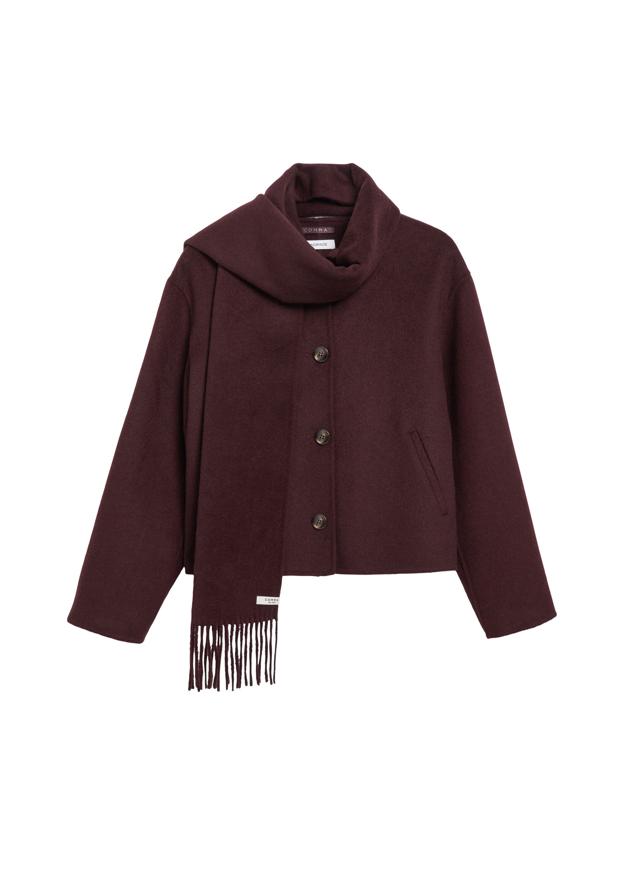 comma Funktionsjacke Outdoor-Jacke Doubleface-Jacke mit abnehmbarem Schal