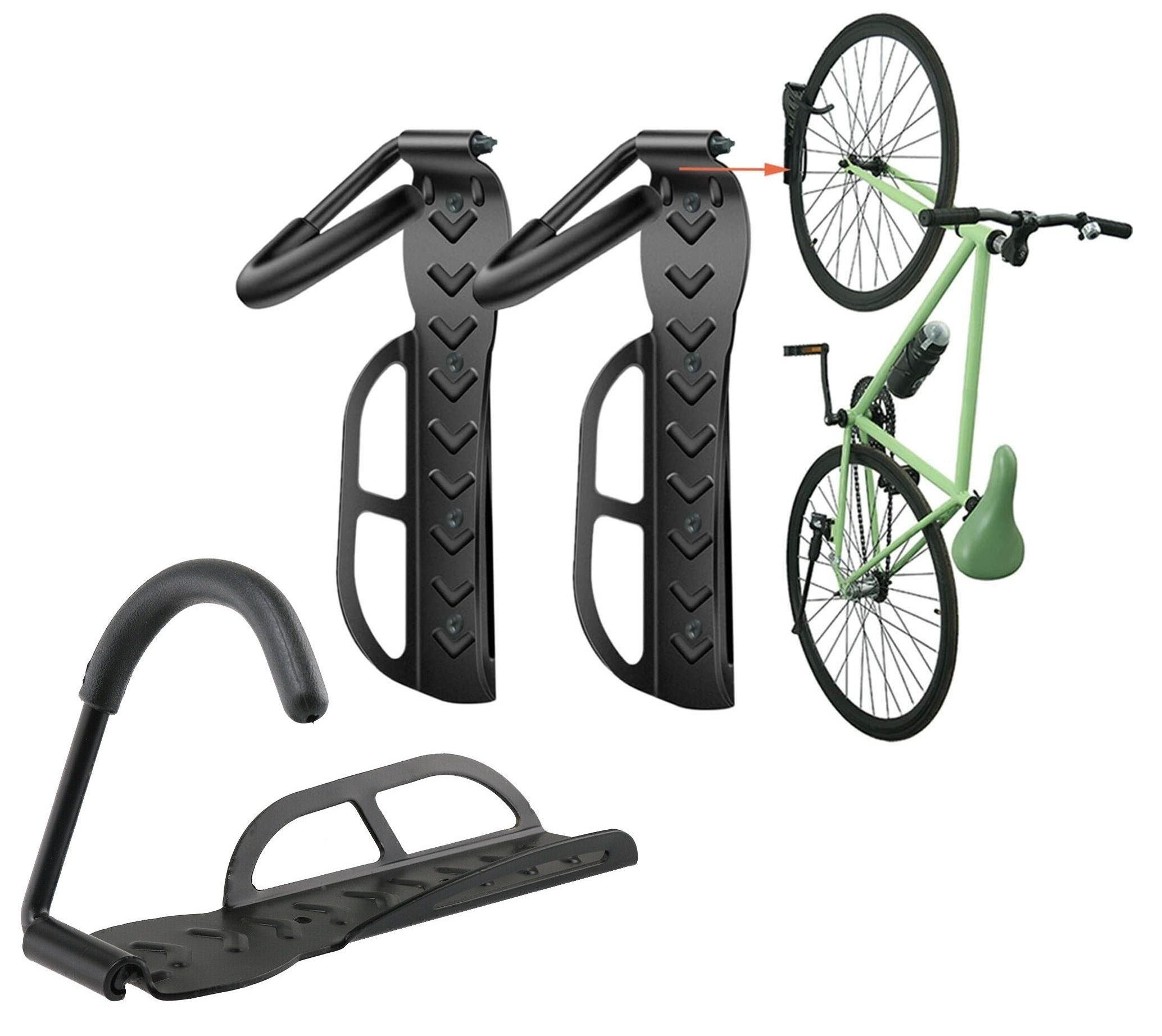 BAYLI Fahrradständer 3 x Fahrrad Wandhalterung schwarz, Fahrradhalter für  die Garage