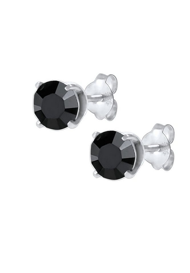 Kuzzoi Paar Ohrstecker Basic Stecker Geo Kristalle 925 Silber,  Silberschmuck hochglanzpoliert und anlaufgeschützt