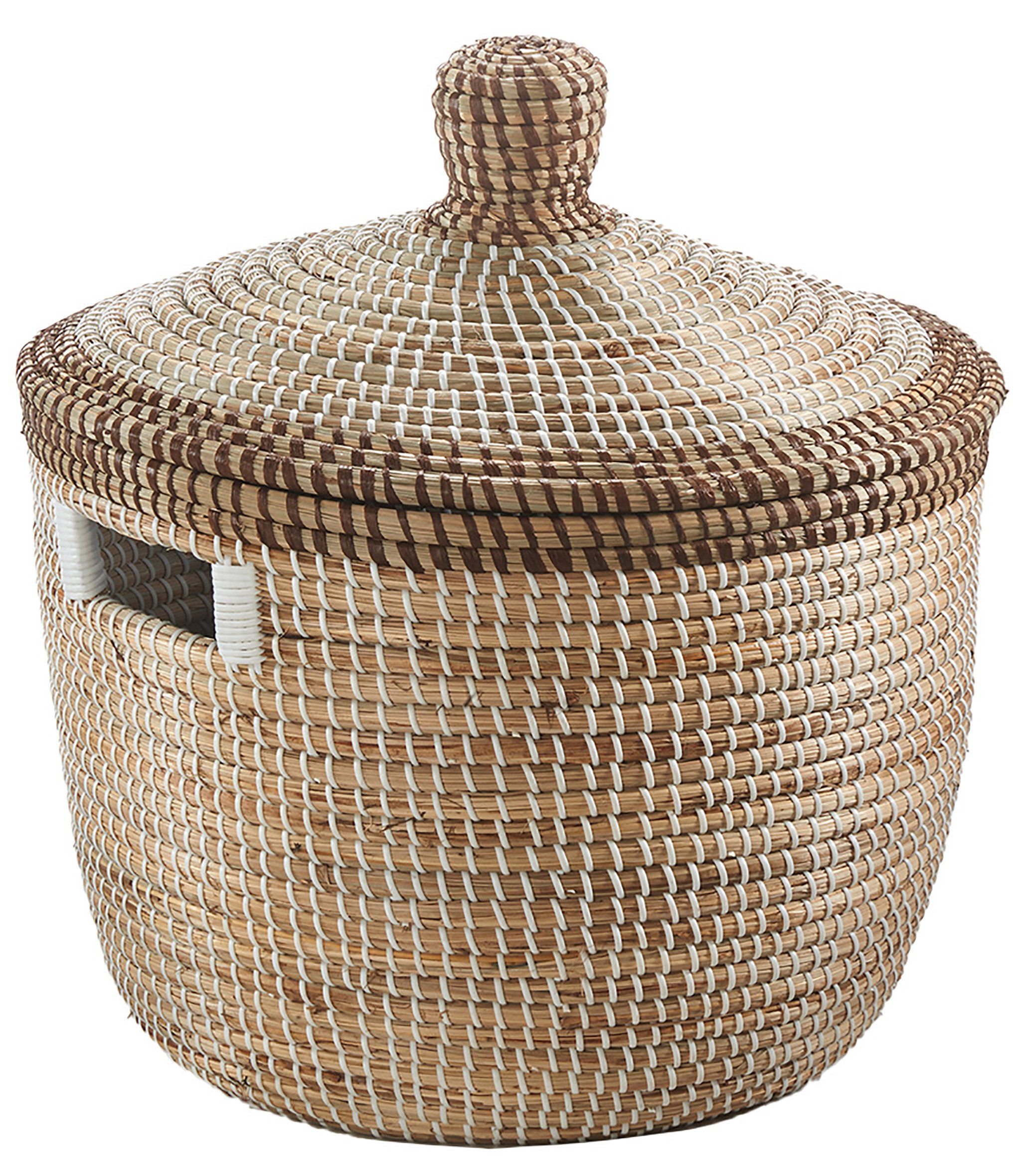 Kobolo Aufbewahrungskorb Schlangenkorb Korb TAIPAN aus Seegras inkl. Deckel (Stück, 1 St., Stück), Korb mit Deckel